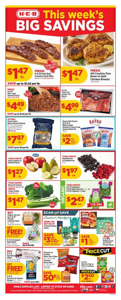 H-E-B (Odessa Area, TX) Weekly Ad October 14 - 20, 2026