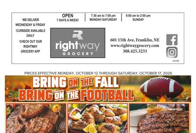 Right Way Grocery Weekly Ad October 12 - 17, 2026