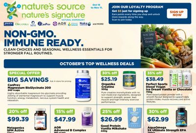 Nature's Source Flyer October 15 to November 11