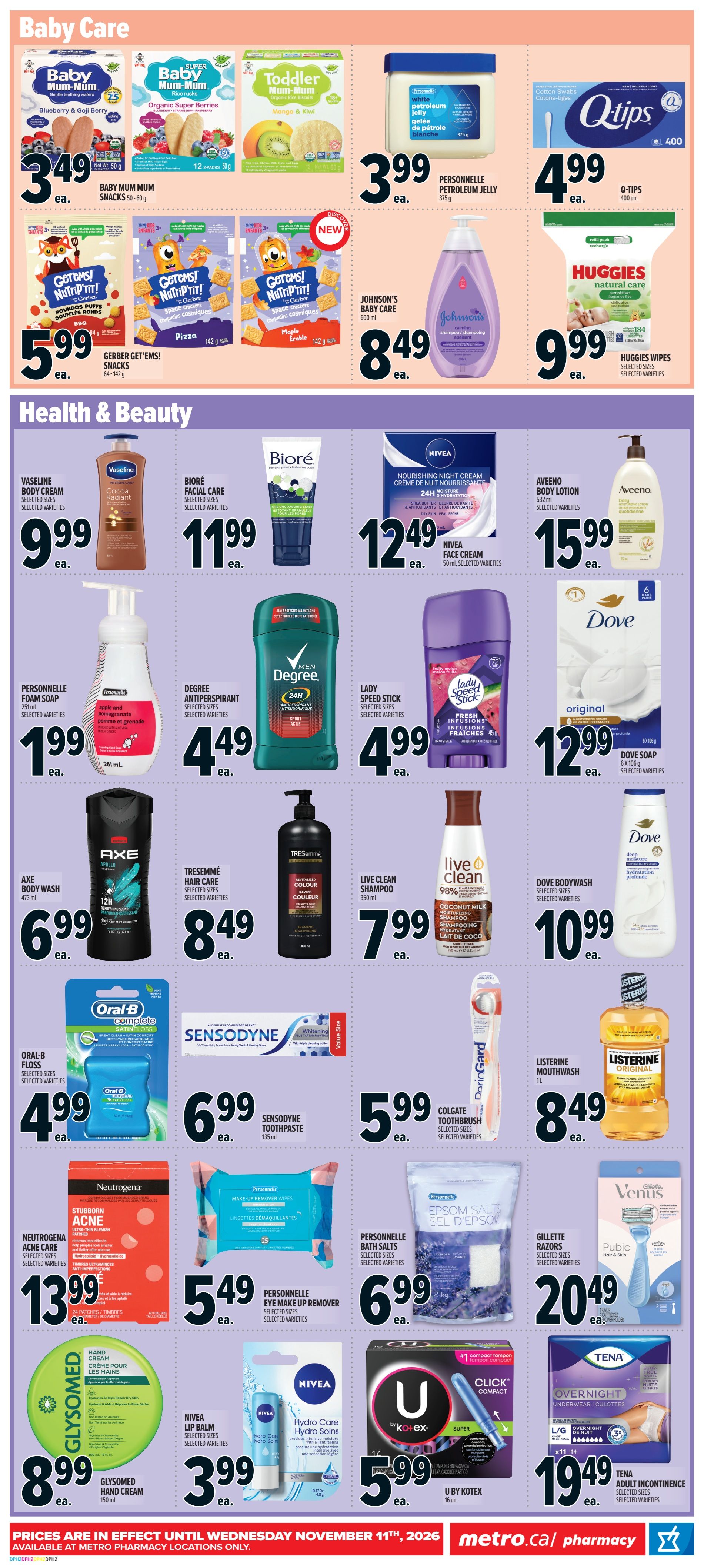 Metro (ON) Pharmacy Flyer October 15 to November 11