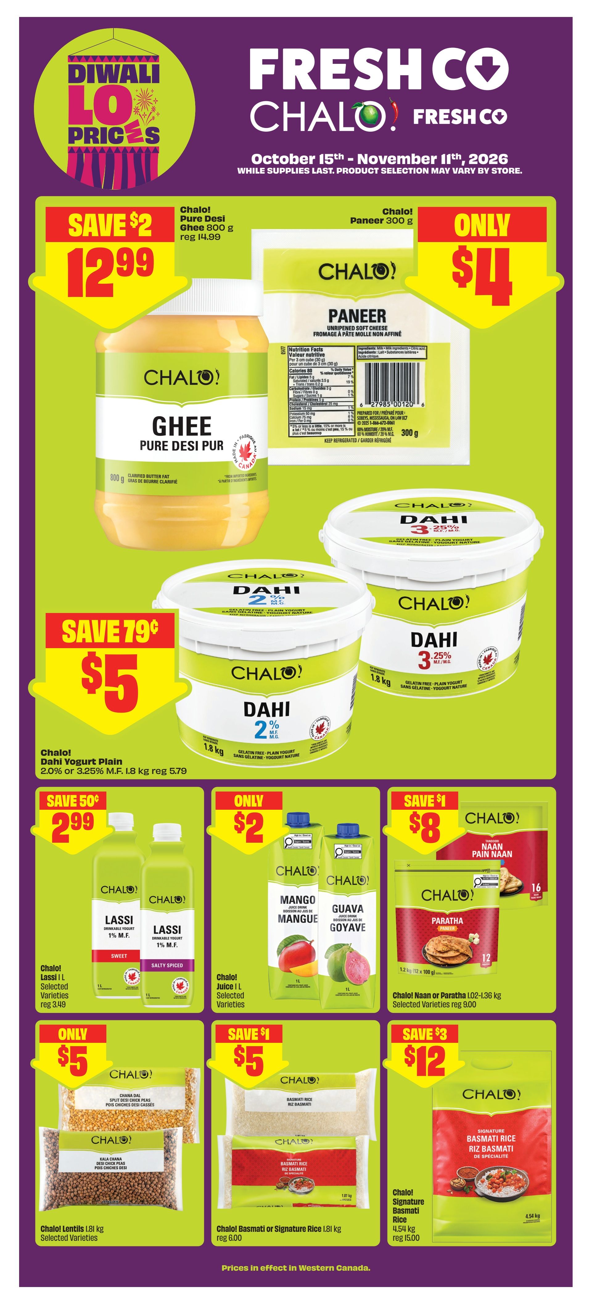 FreshCo & Chalo FreshCo (West) Diwali Flyer October 15 to November 11
