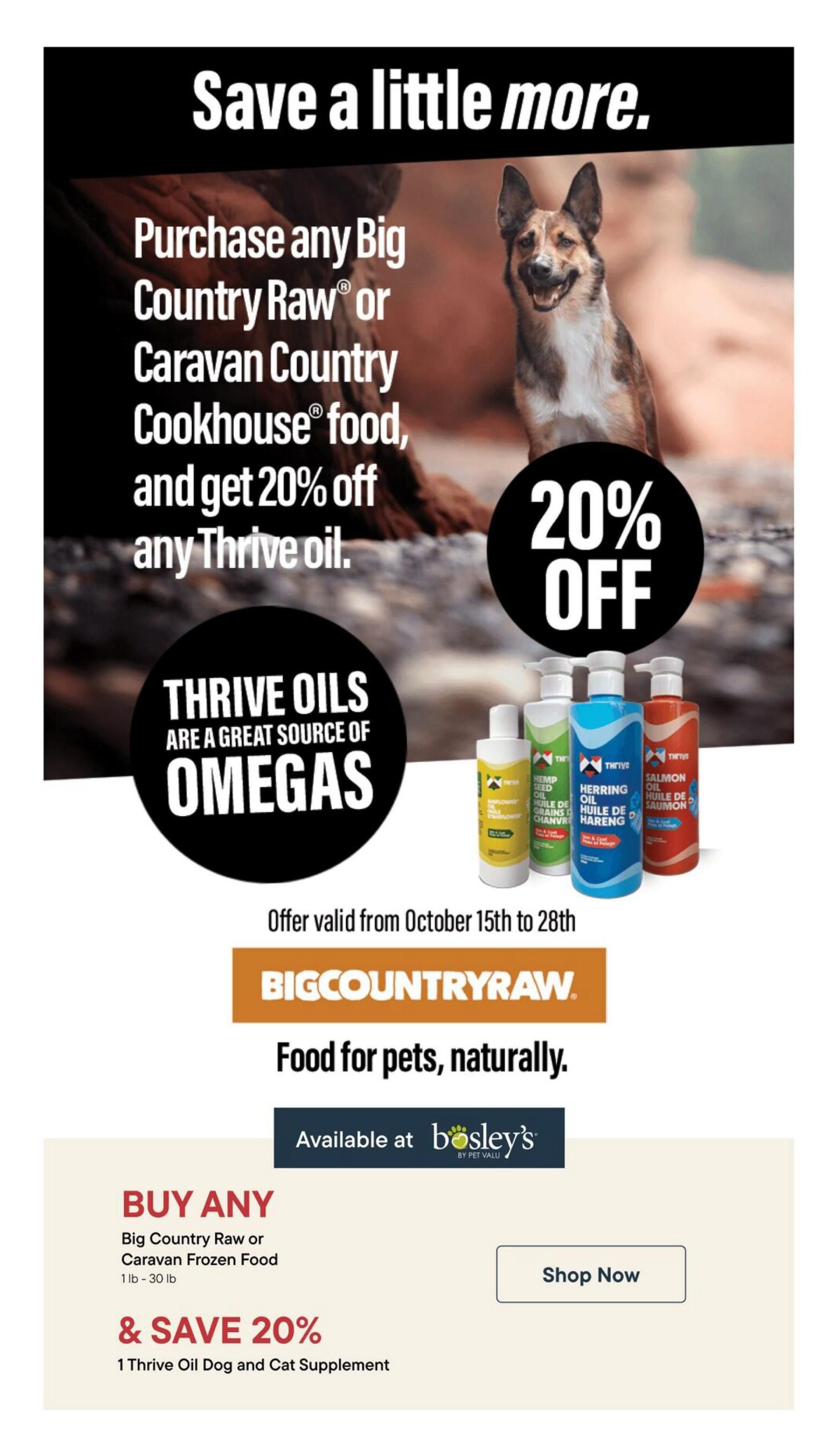 Bosley's by PetValu Flyer October 15 to 28
