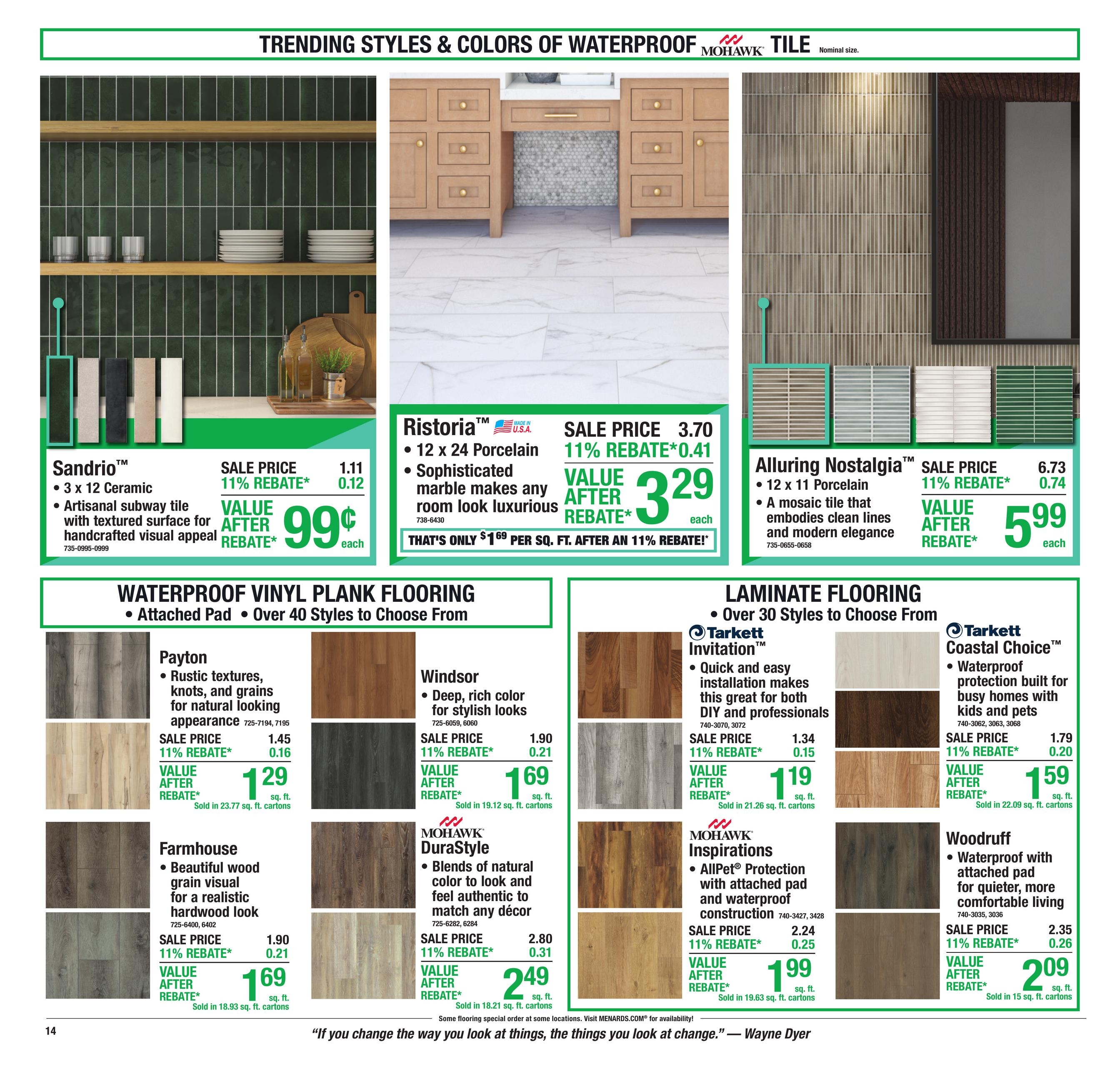 Menards (Bellevue Area, IA) 11% Rebate Sale Weekly Ad October 14 - 25, 2026