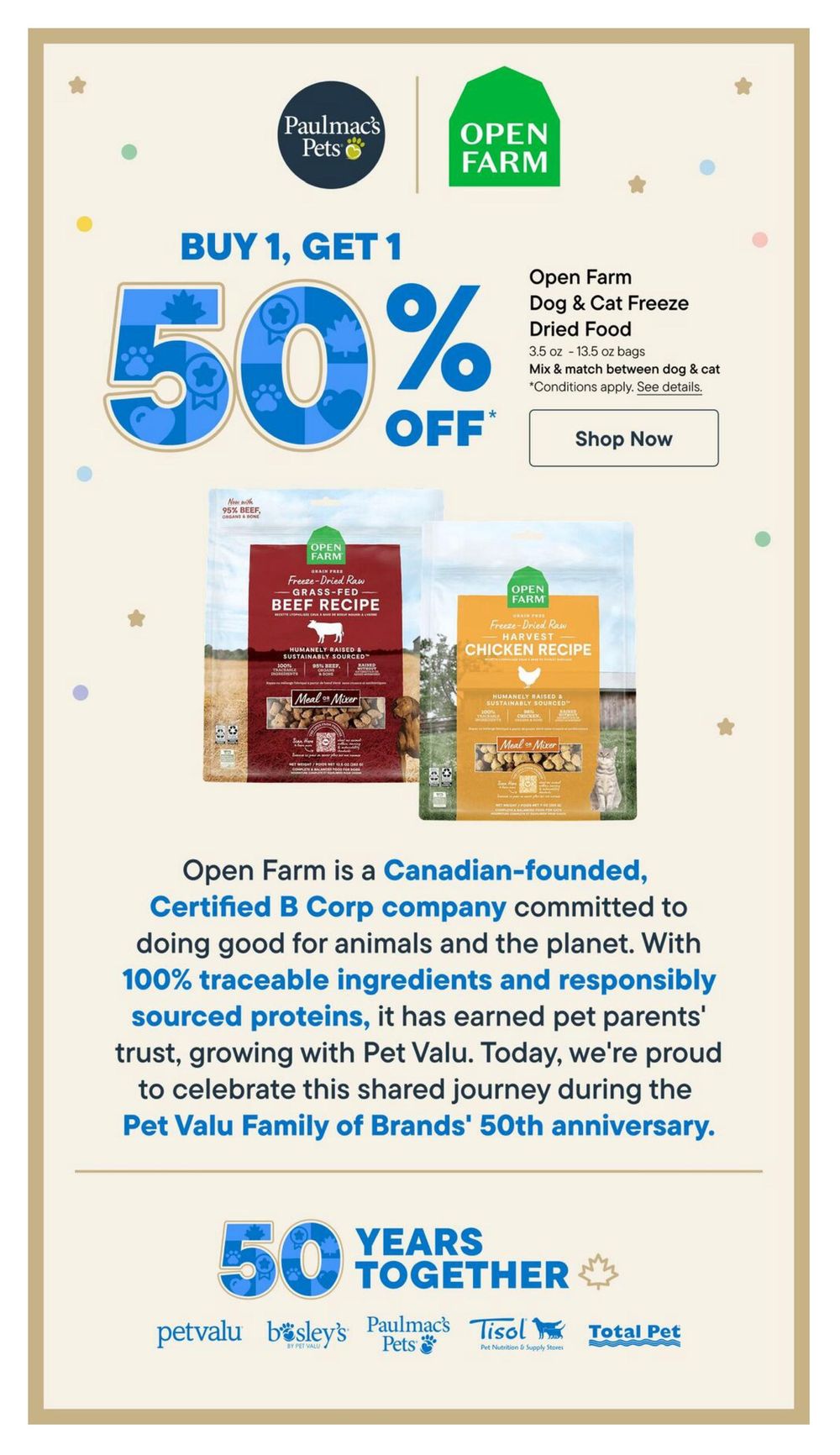 Paulmac's Pets Flyer October 15 to 28