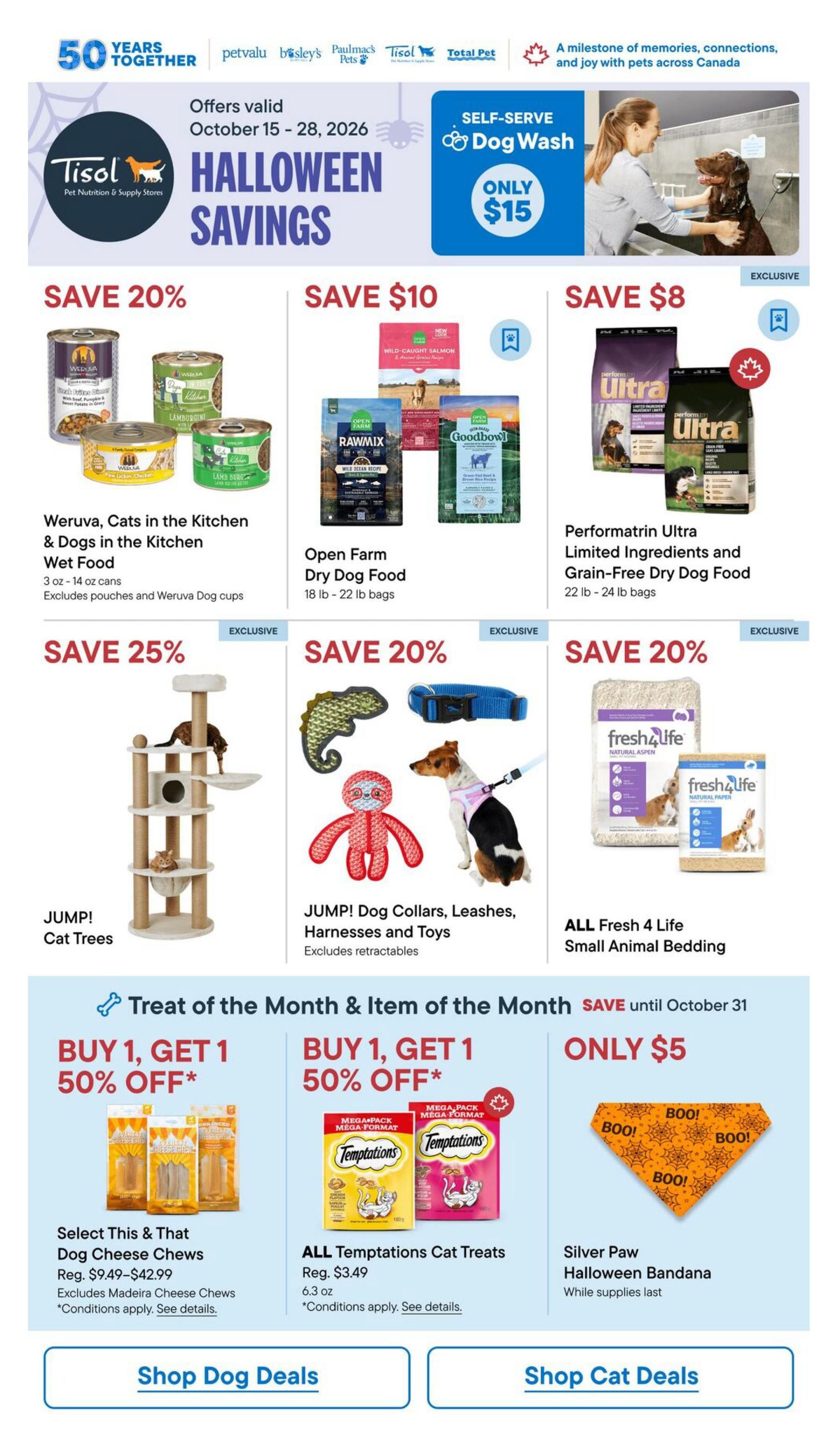 Tisol Pet Nutrition & Supply Stores Flyer October 15 to 28