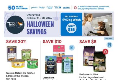 Tisol Pet Nutrition & Supply Stores Flyer October 15 to 28