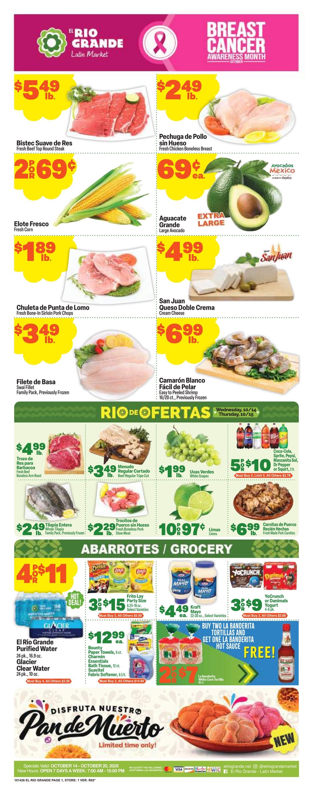 El Rio Grande (Dallas Area, TX) Weekly Ad October 14 - 20, 2026