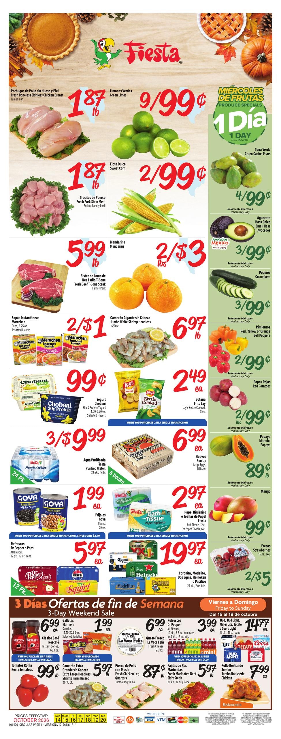 Fiesta Mart (Allen Area, TX) Weekly Ad October 14 - 20, 2026