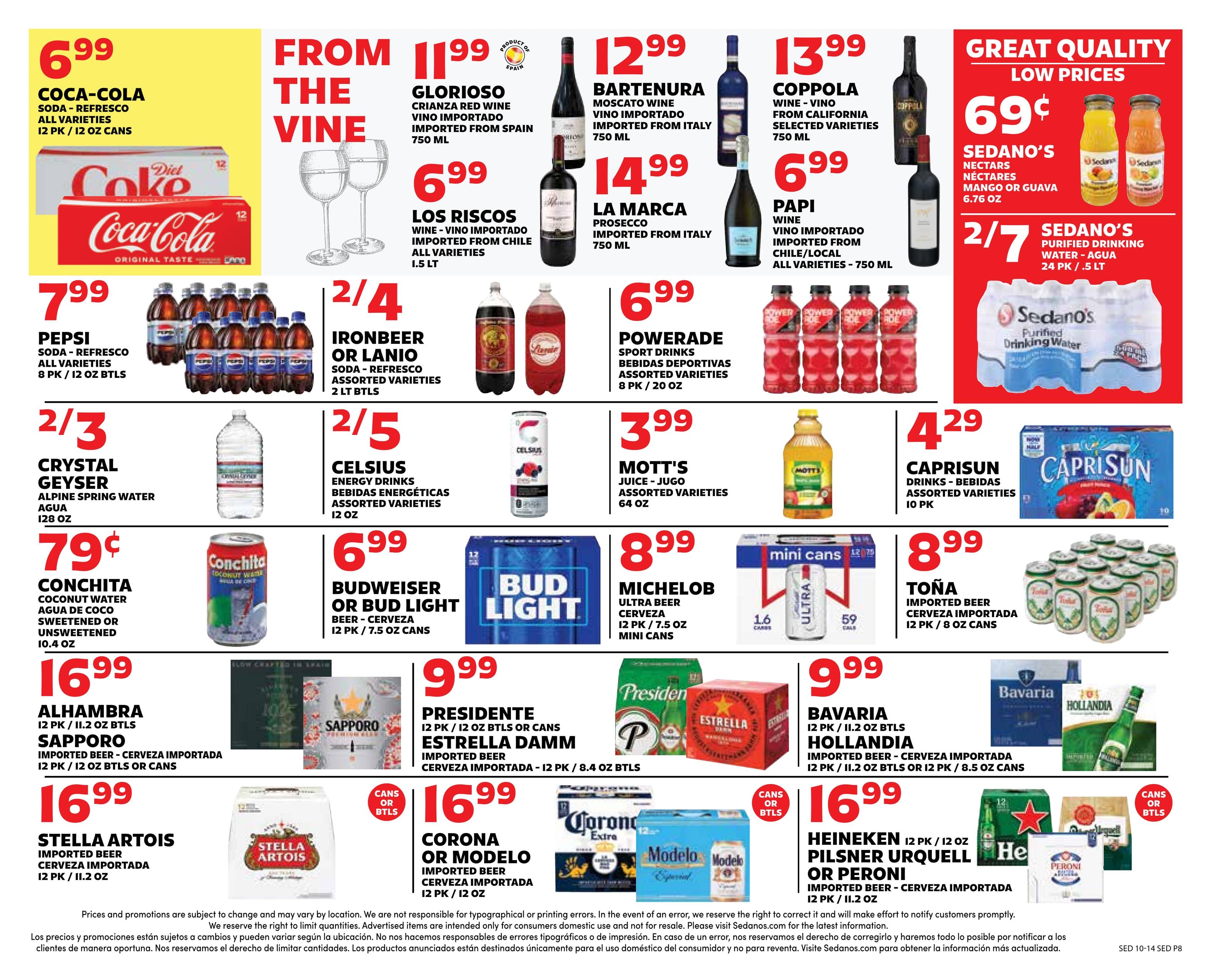 Sedano's (Davie Area, FL) Weekly Ad October 14 - 20, 2026