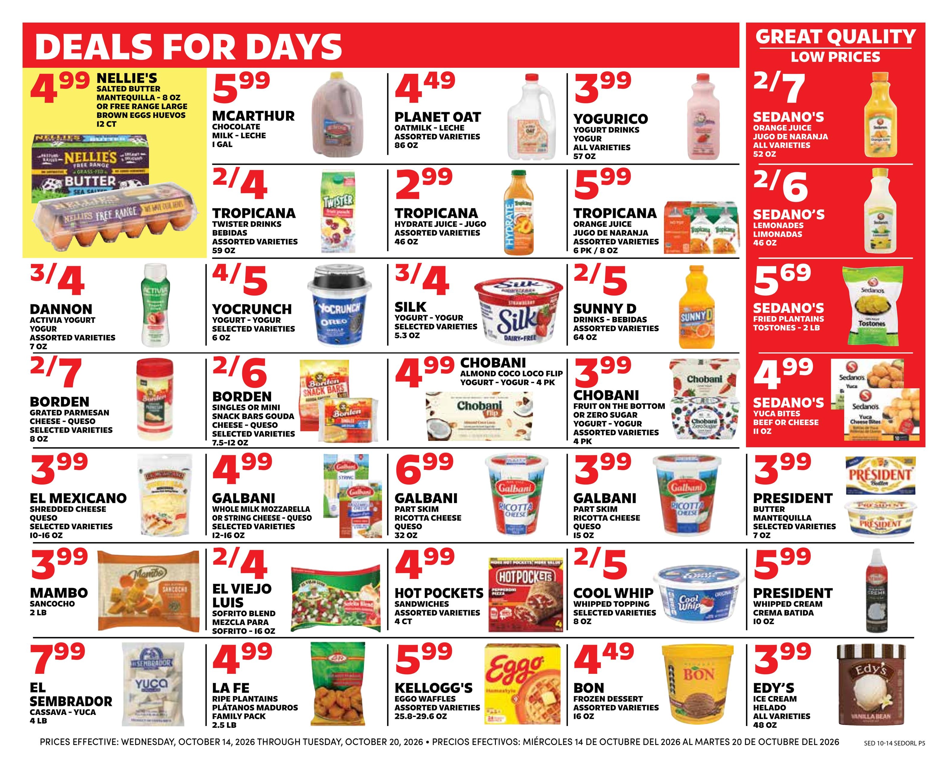 Sedano's (Orlando Area, FL) Weekly Ad October 14 - 20, 2026