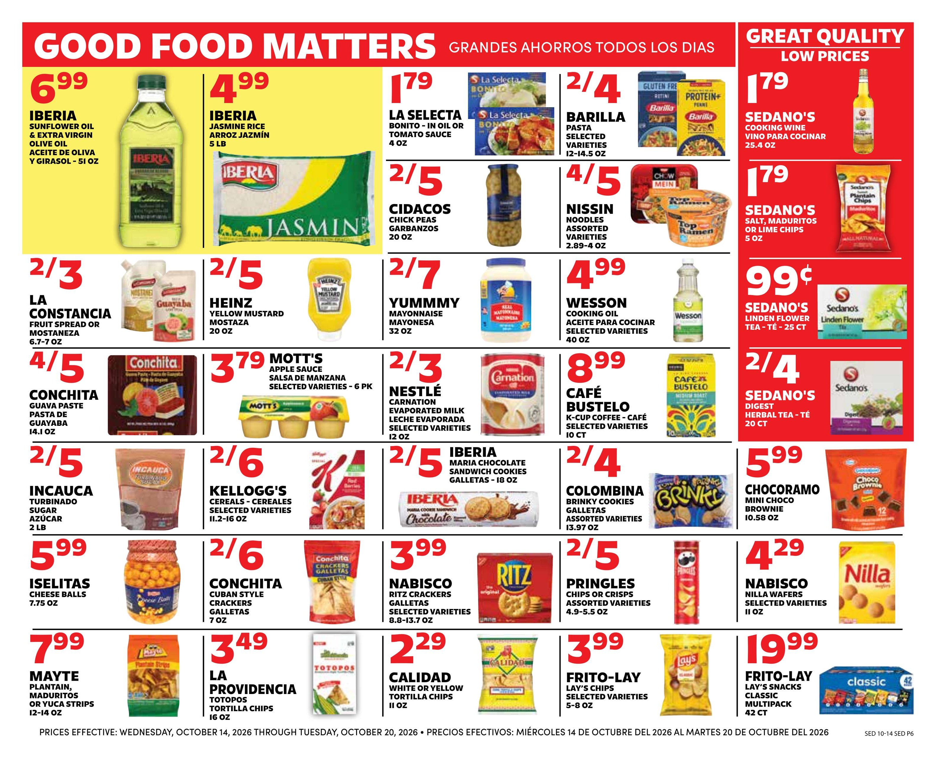 Sedano's (Orlando Area, FL) Weekly Ad October 14 - 20, 2026