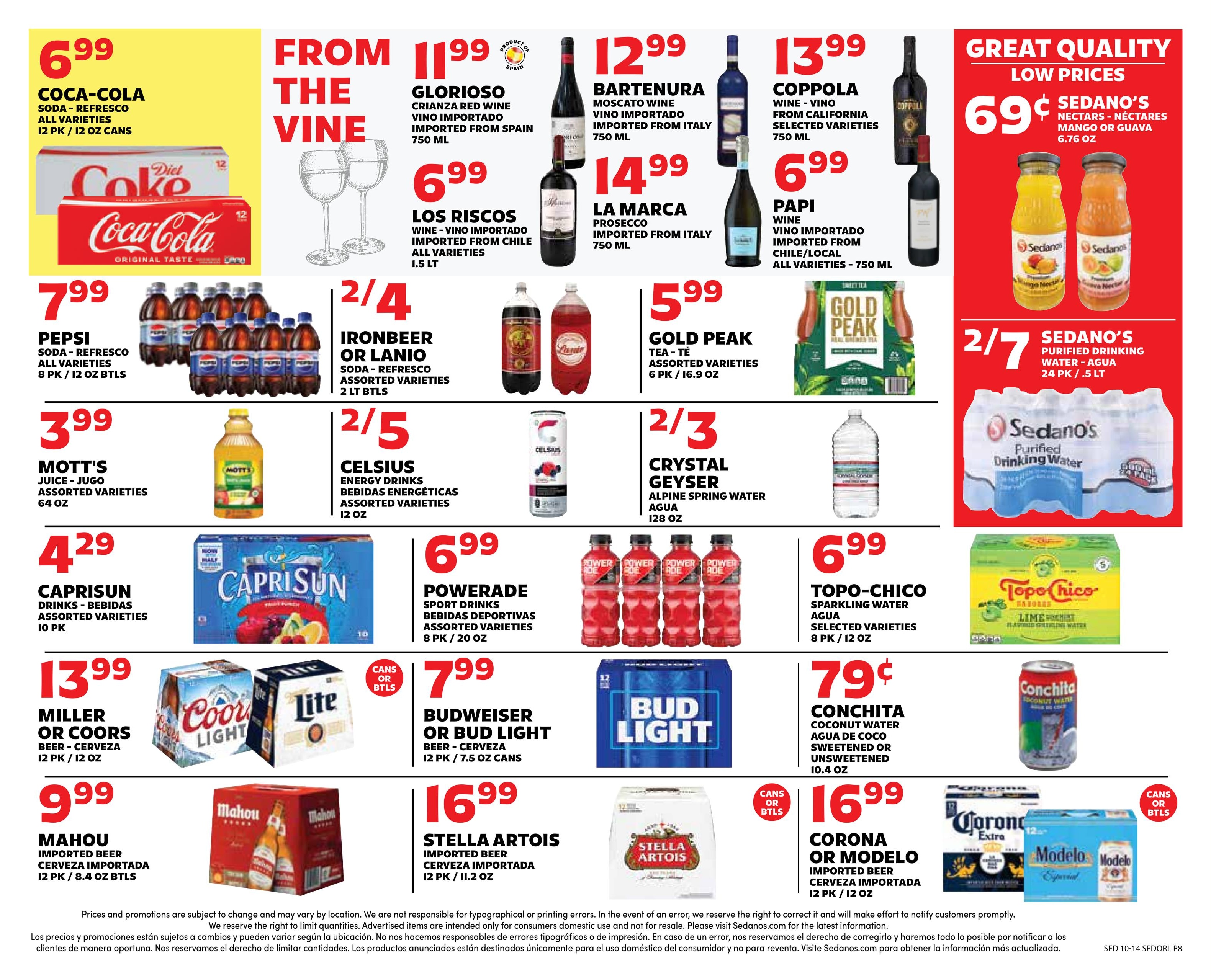 Sedano's (Orlando Area, FL) Weekly Ad October 14 - 20, 2026