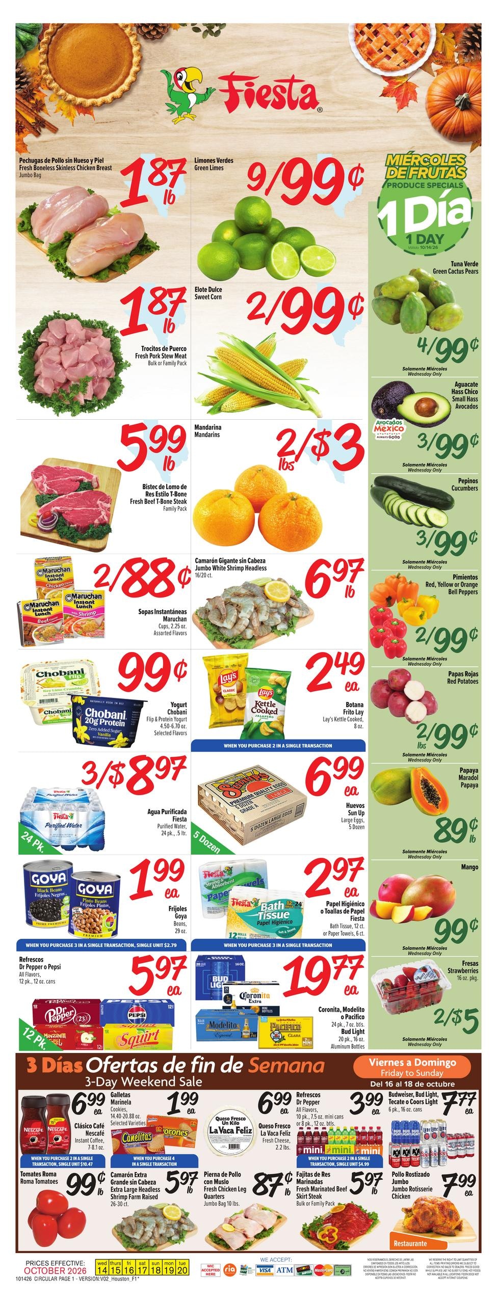 Fiesta Mart (Conroe Area, TX) Weekly Ad October 14 - 20, 2026