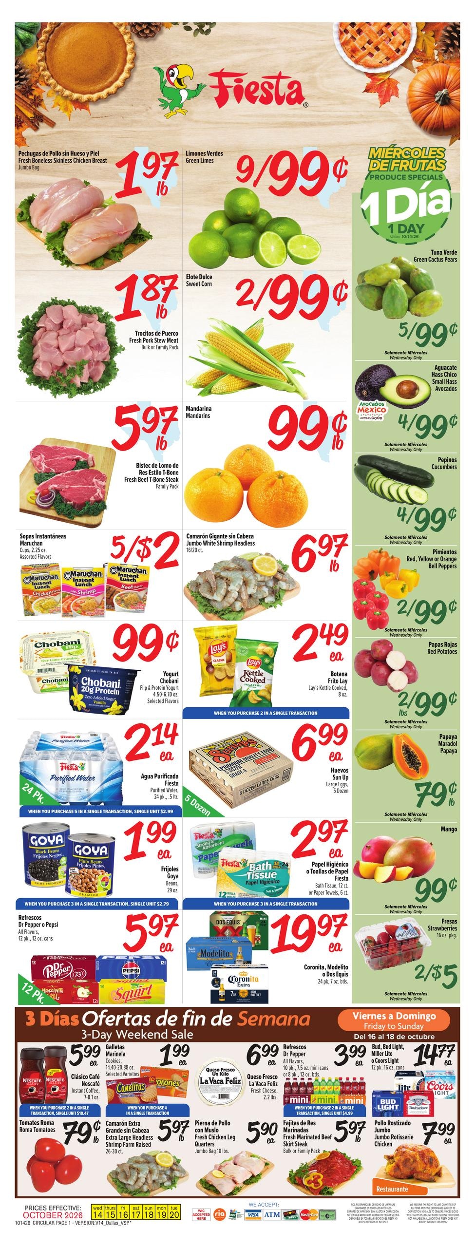 Fiesta Mart (Denton Area, TX) Weekly Ad October 14 - 20, 2026