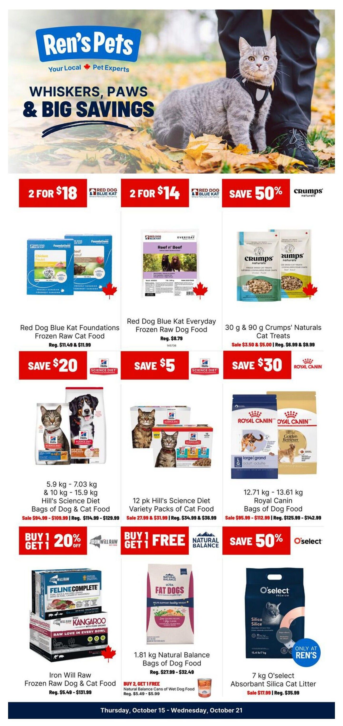 Ren's Pets Flyer October 15 to 21