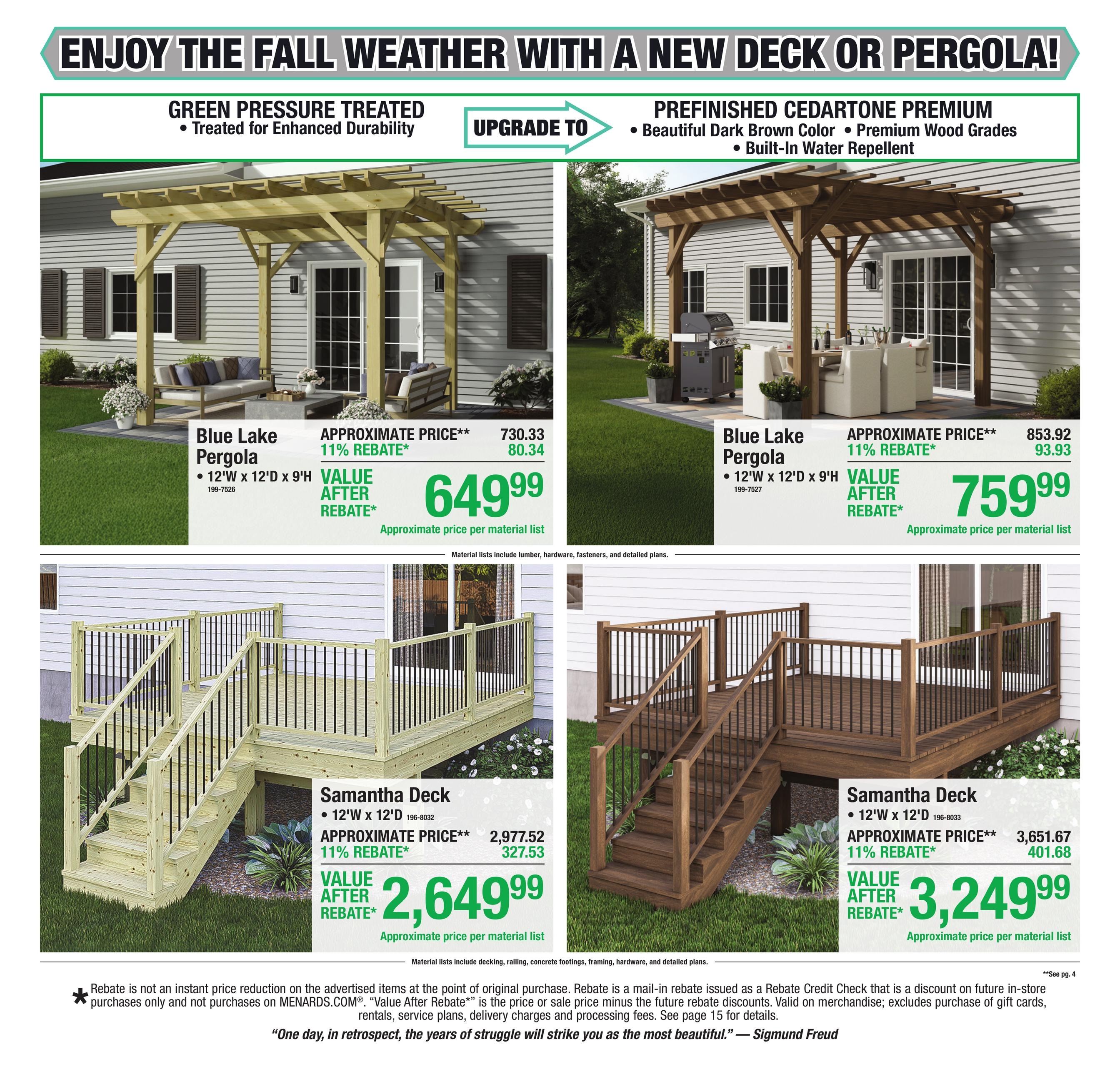 Menards (Alexandria Area, MN) 11% Rebate Sale Weekly Ad October 14 - 25, 2026