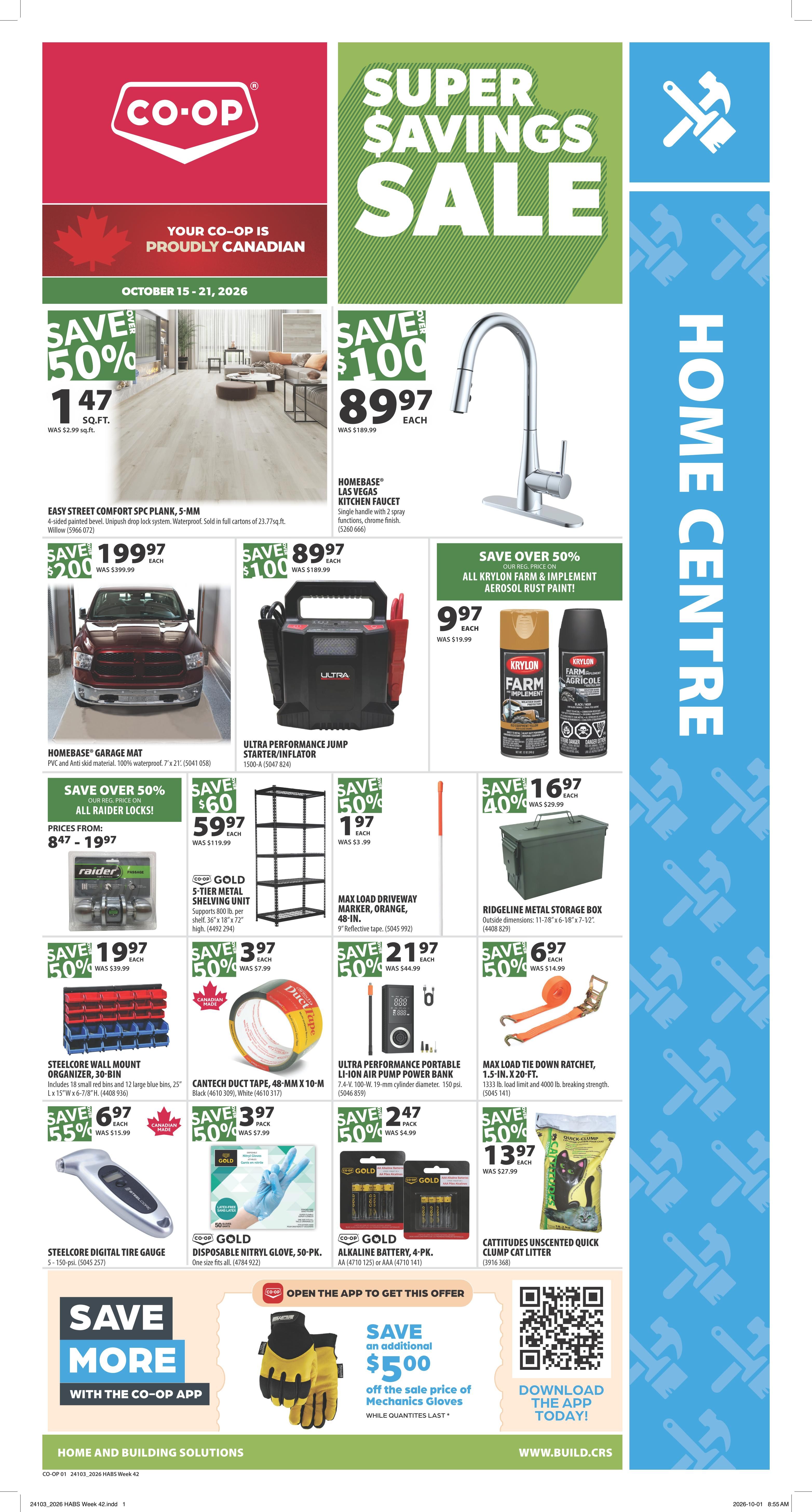 Co-op (West) Home Centre Flyer October 15 to 21