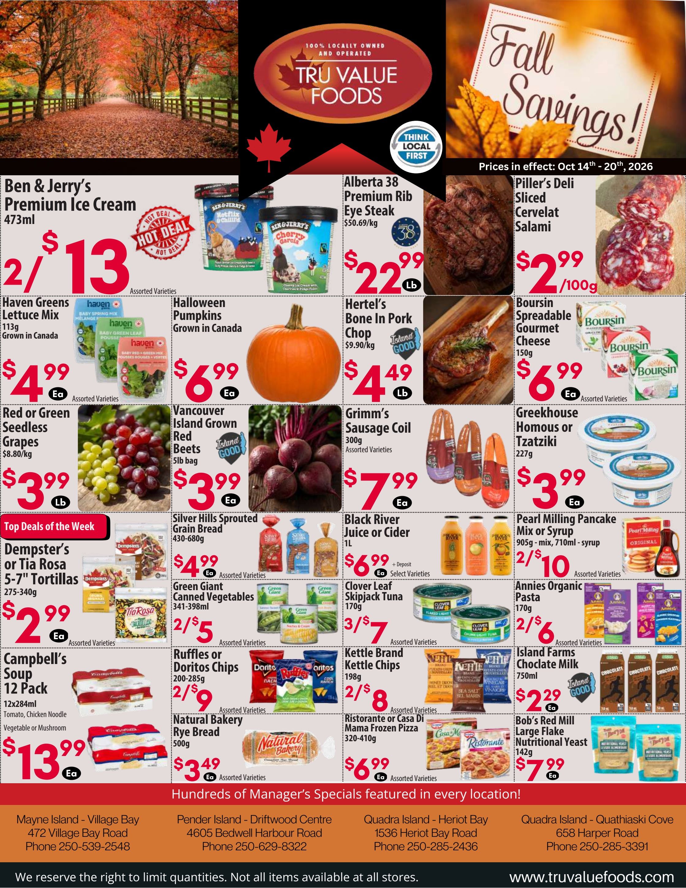 Tru Value Foods Flyer October 14 to 20