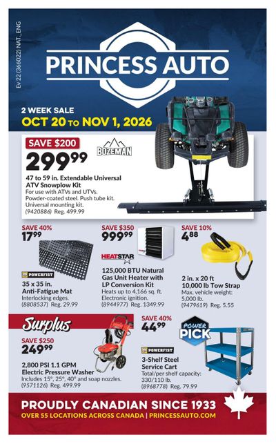 Princess Auto Flyer October 20 to November 1