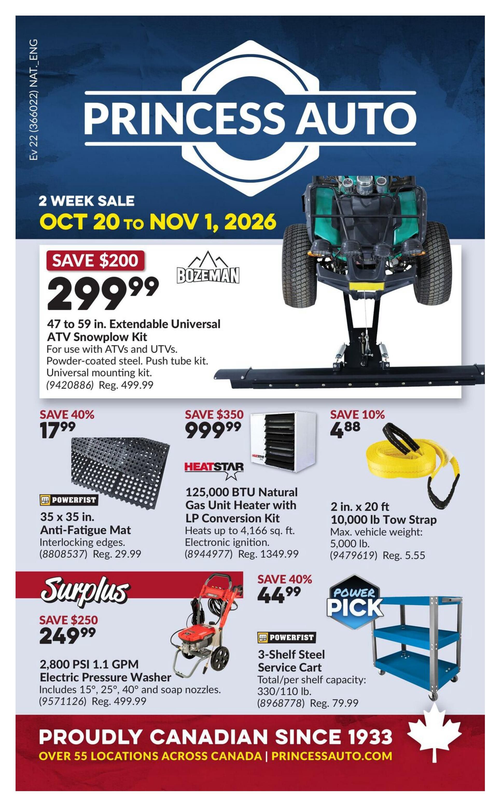 Princess Auto Flyer October 20 to November 1