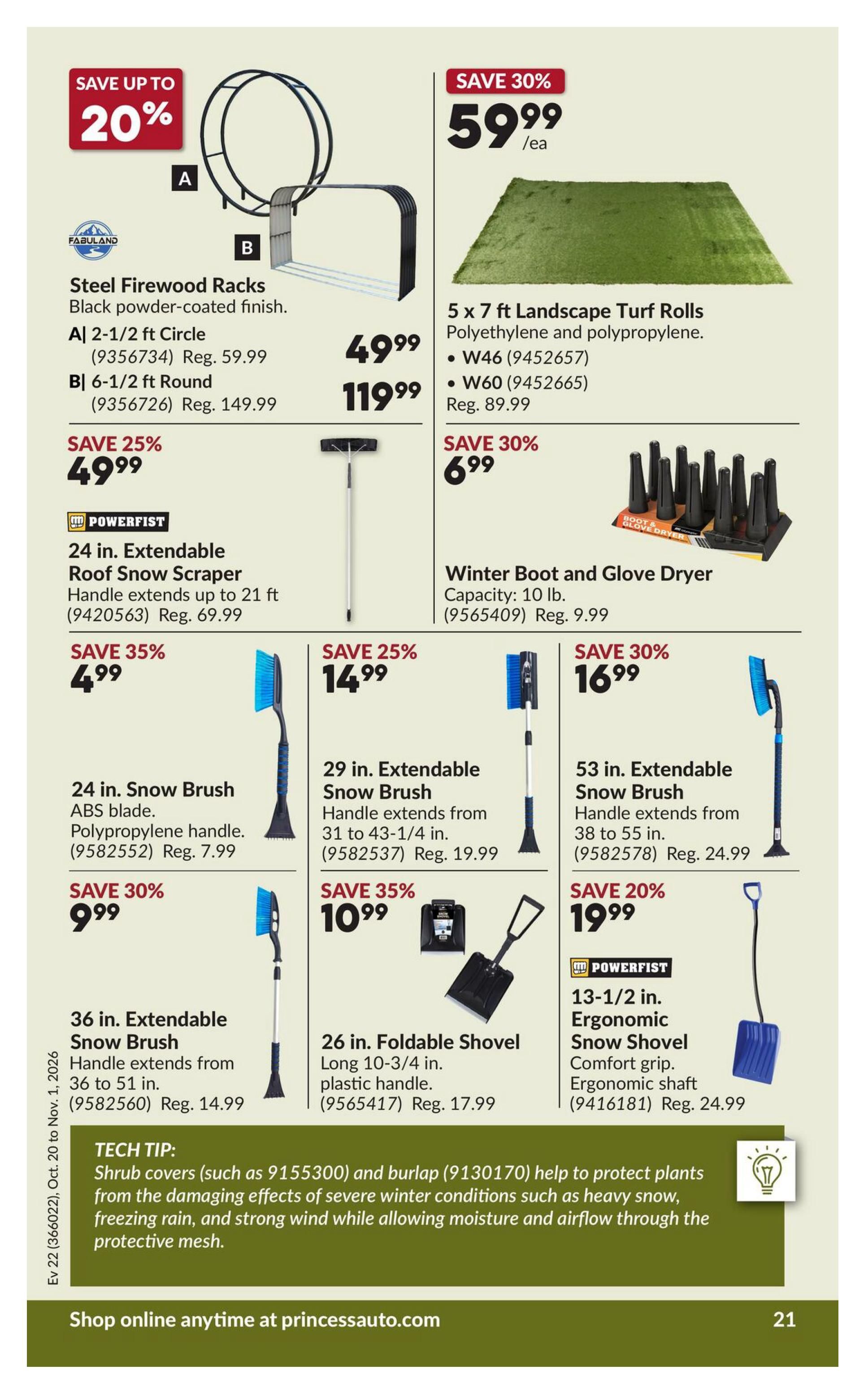 Princess Auto Flyer October 20 to November 1
