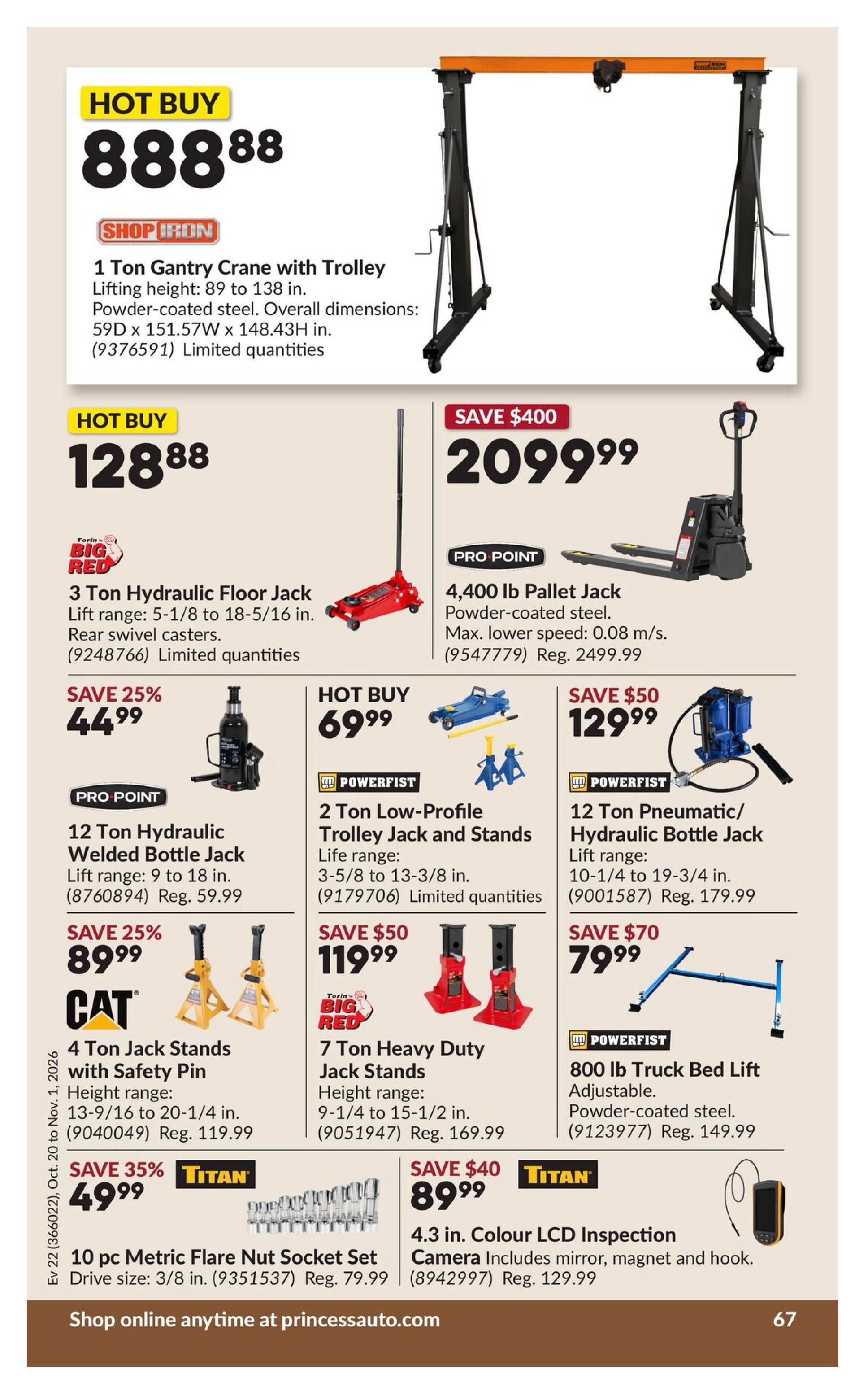 Princess Auto Flyer October 20 to November 1