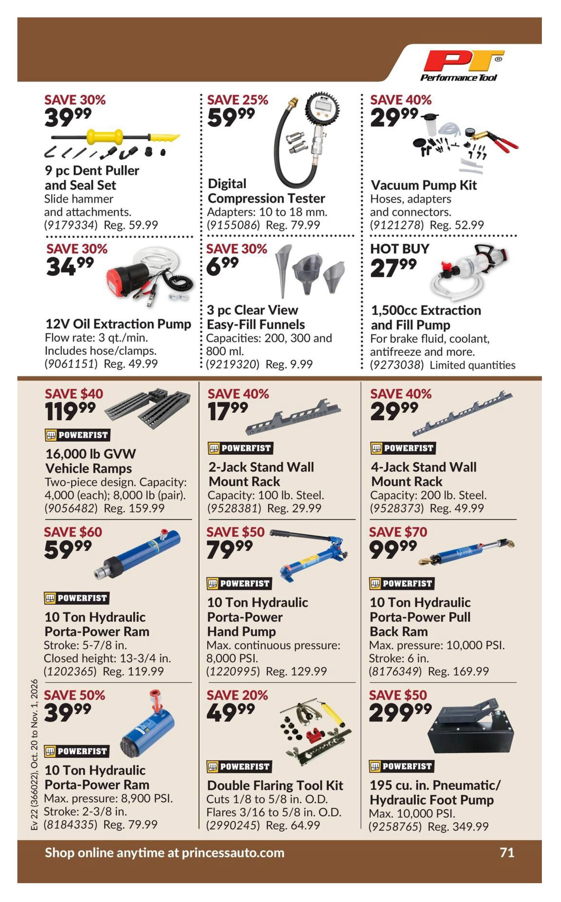 Princess Auto Flyer October 20 to November 1