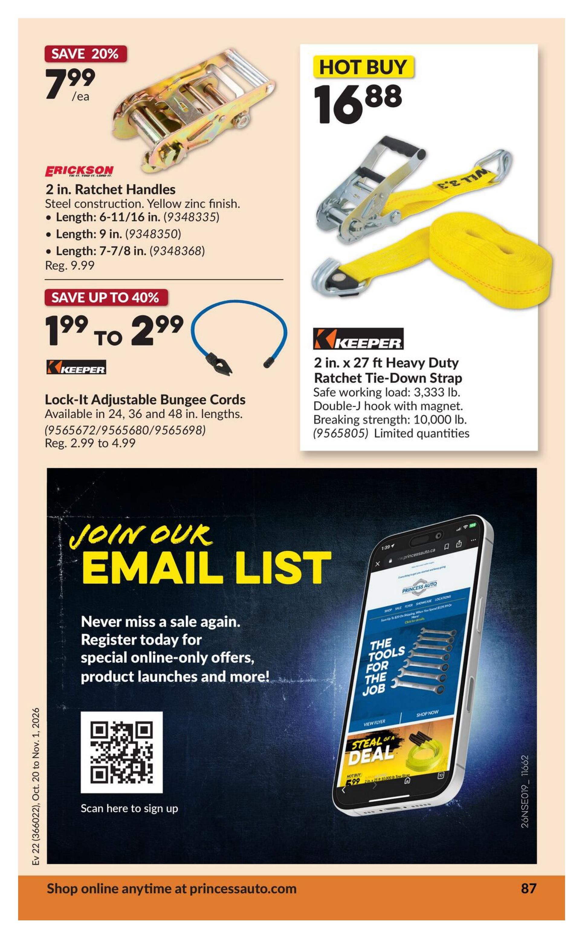 Princess Auto Flyer October 20 to November 1