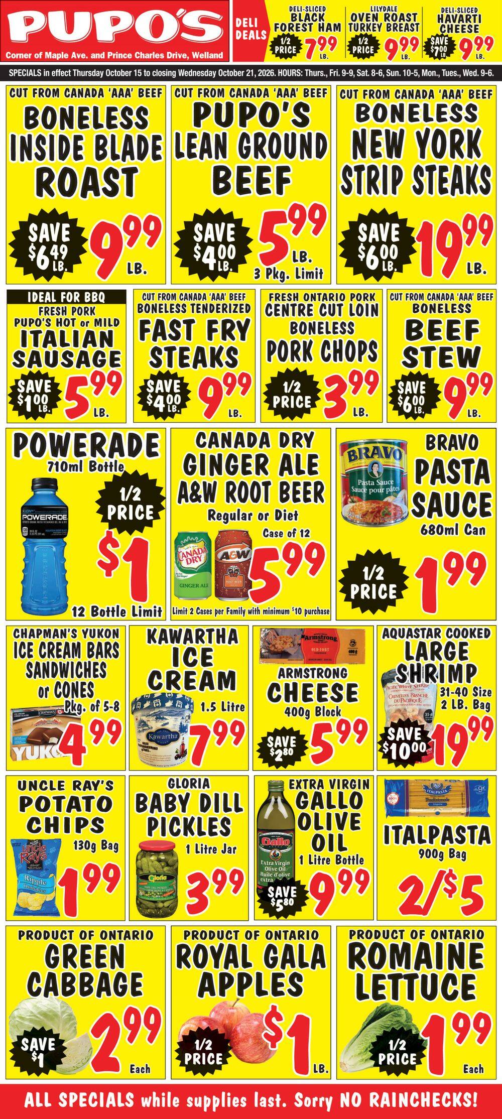 Pupo's Food Market Flyer October 15 to 21