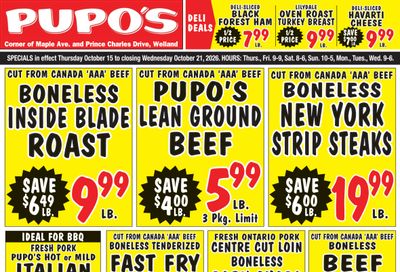 Pupo's Food Market Flyer October 15 to 21