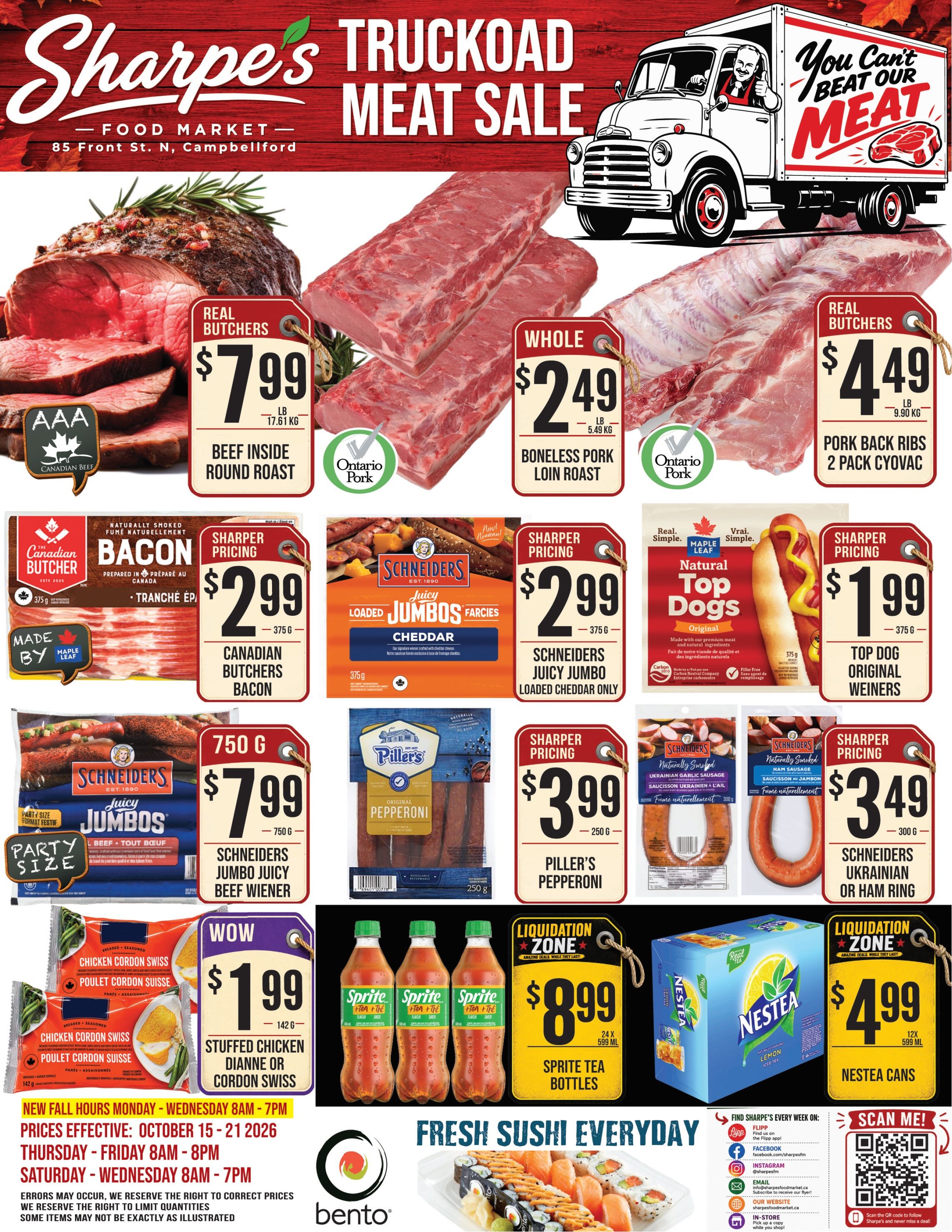 Sharpe's Food Market Flyer October 15 to 21