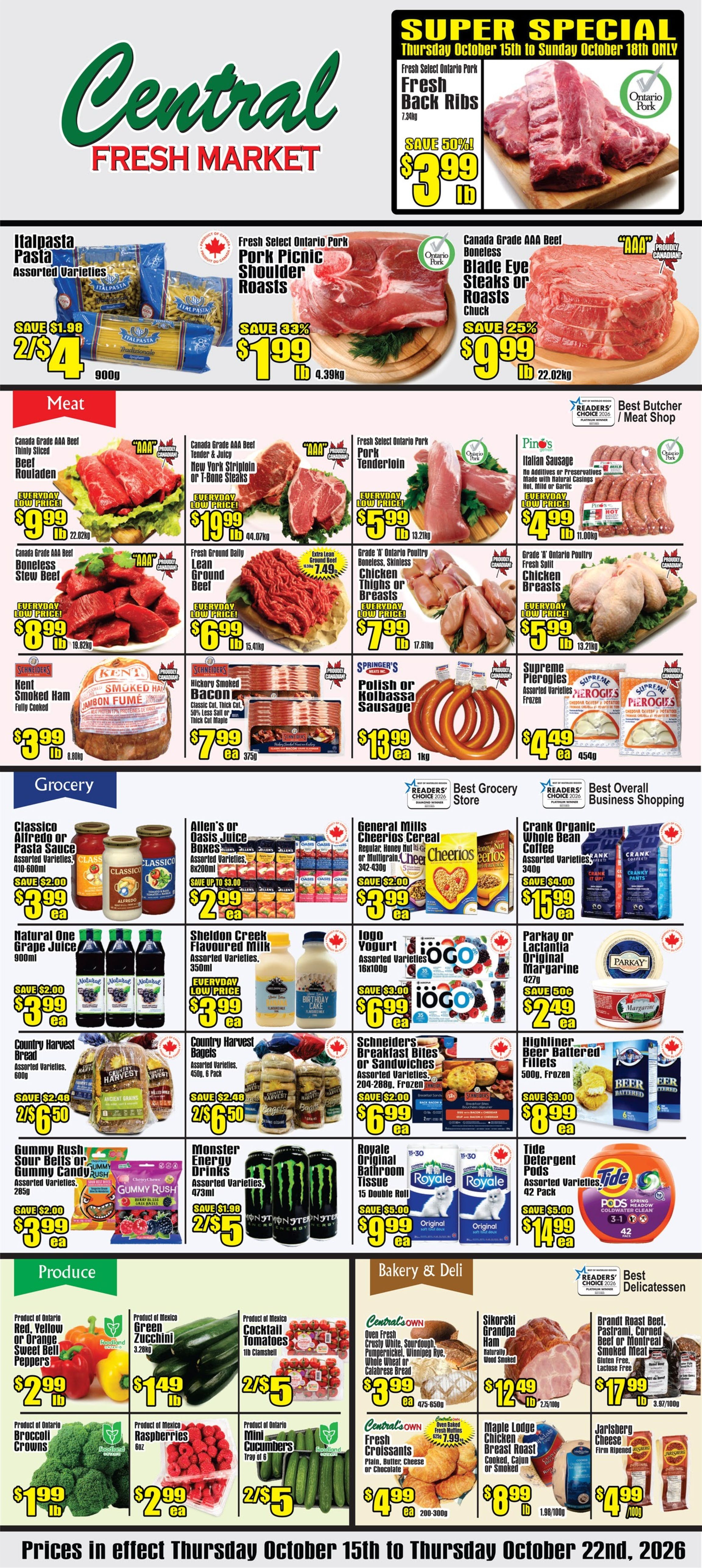 Central Fresh Market Flyer October 15 to 22