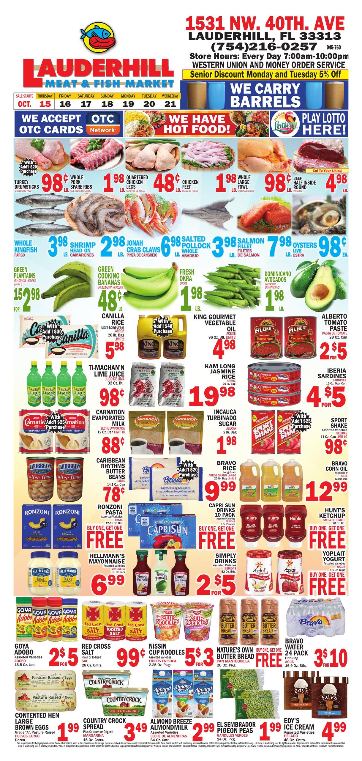 Bravo Supermarket (Fort Lauderdale Area, FL) Bravo Florida Weekly Weekly Ad October 15 - 21, 2026
