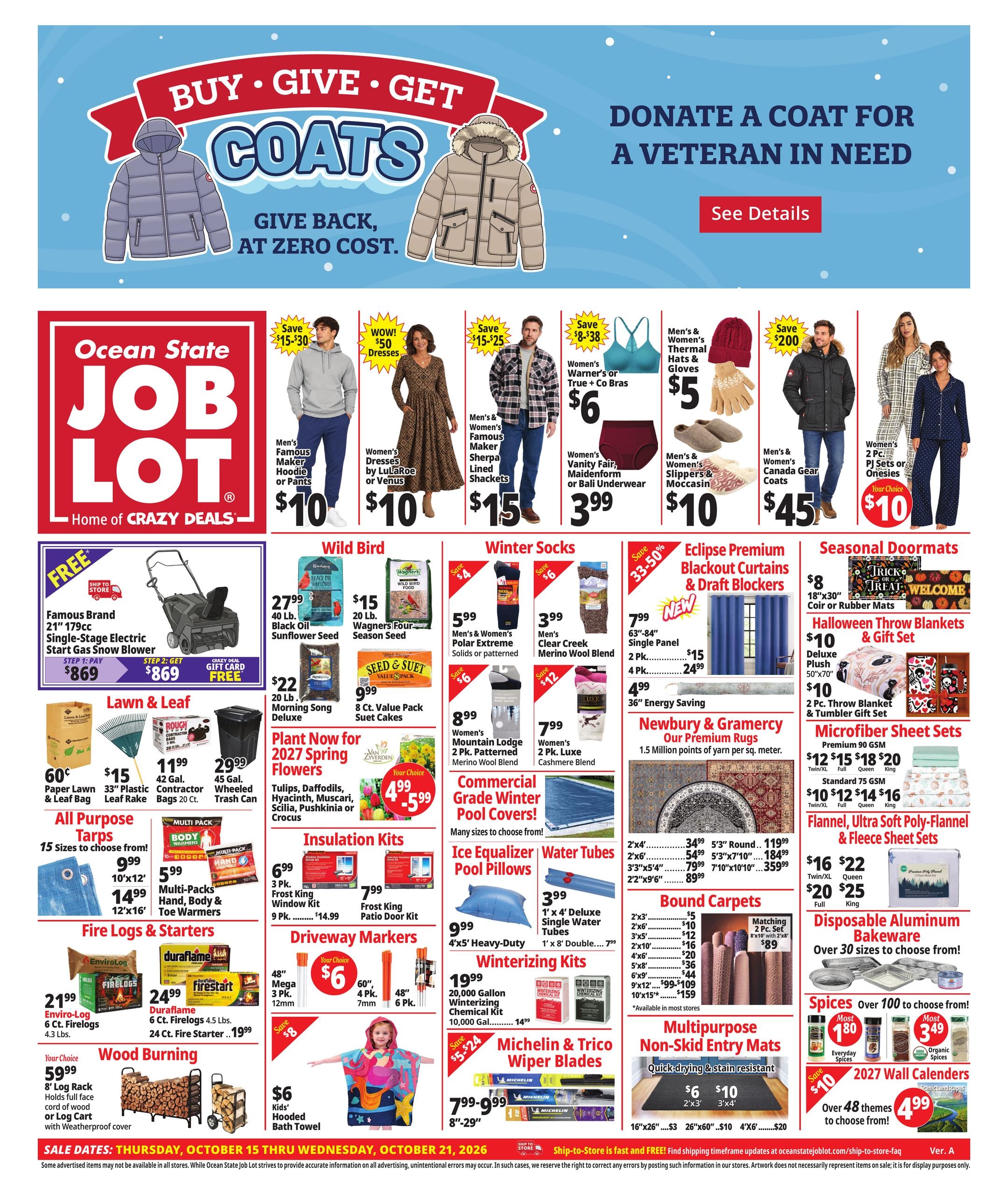 Ocean State Job Lot Weekly Ad October 15 - 21, 2026