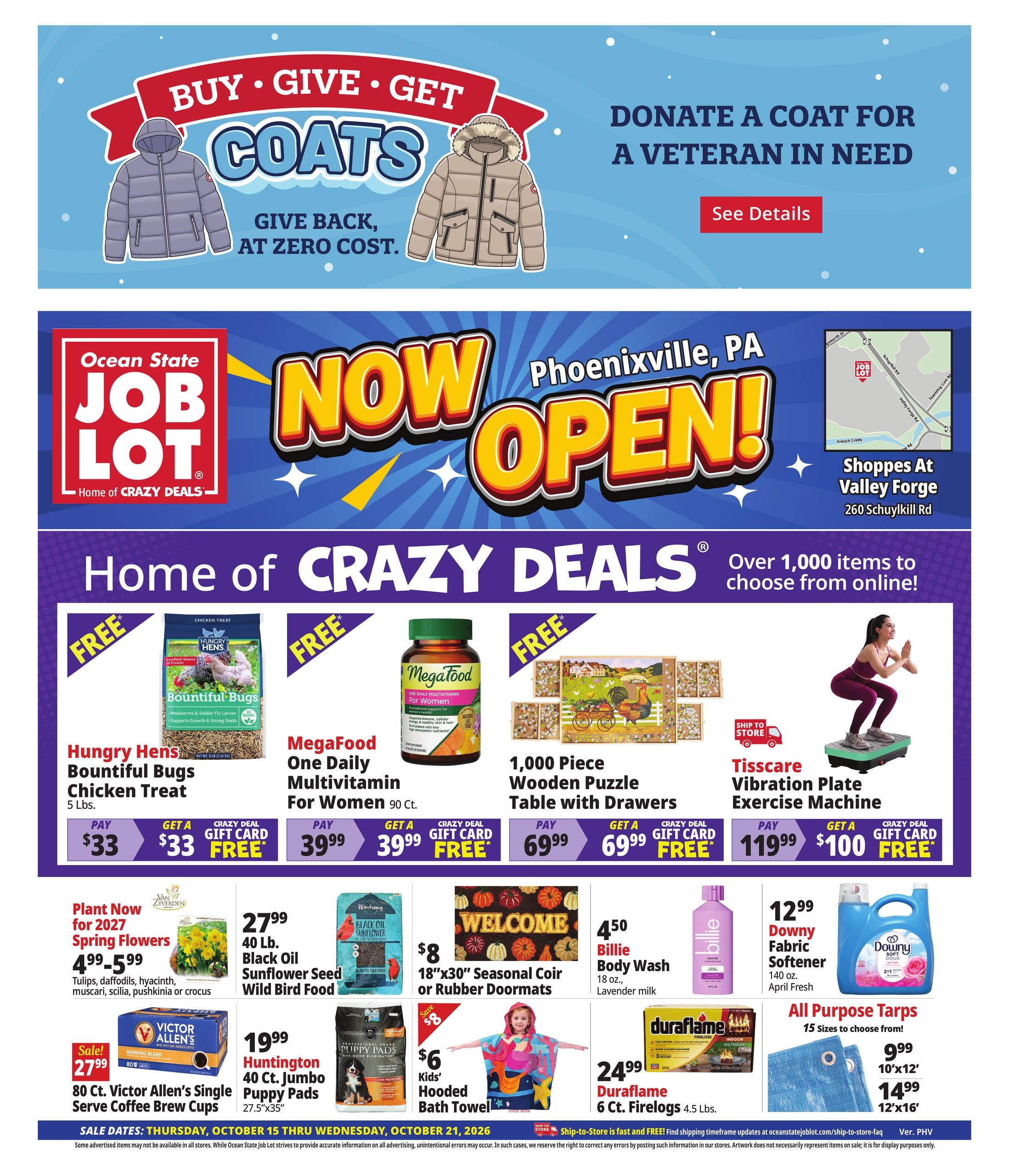 Ocean State Job Lot (Valley Forge Area, PA) Weekly Ad October 15 - 21, 2026