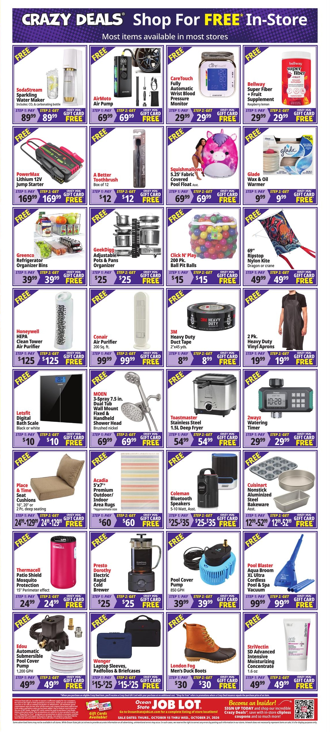 Ocean State Job Lot (Washington Area, DC) Weekly Ad October 15 - 21, 2026
