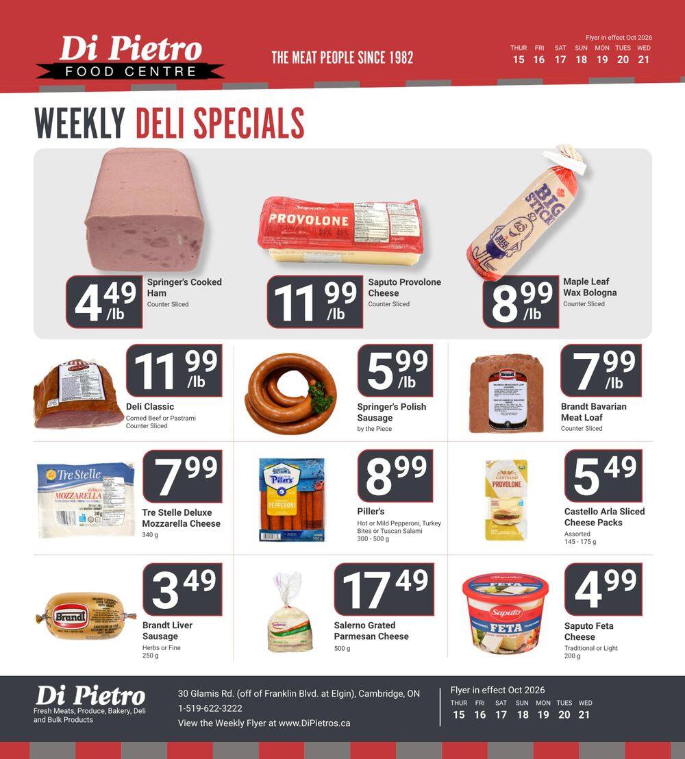 Di Pietro Food Centre Flyer October 15 to 21