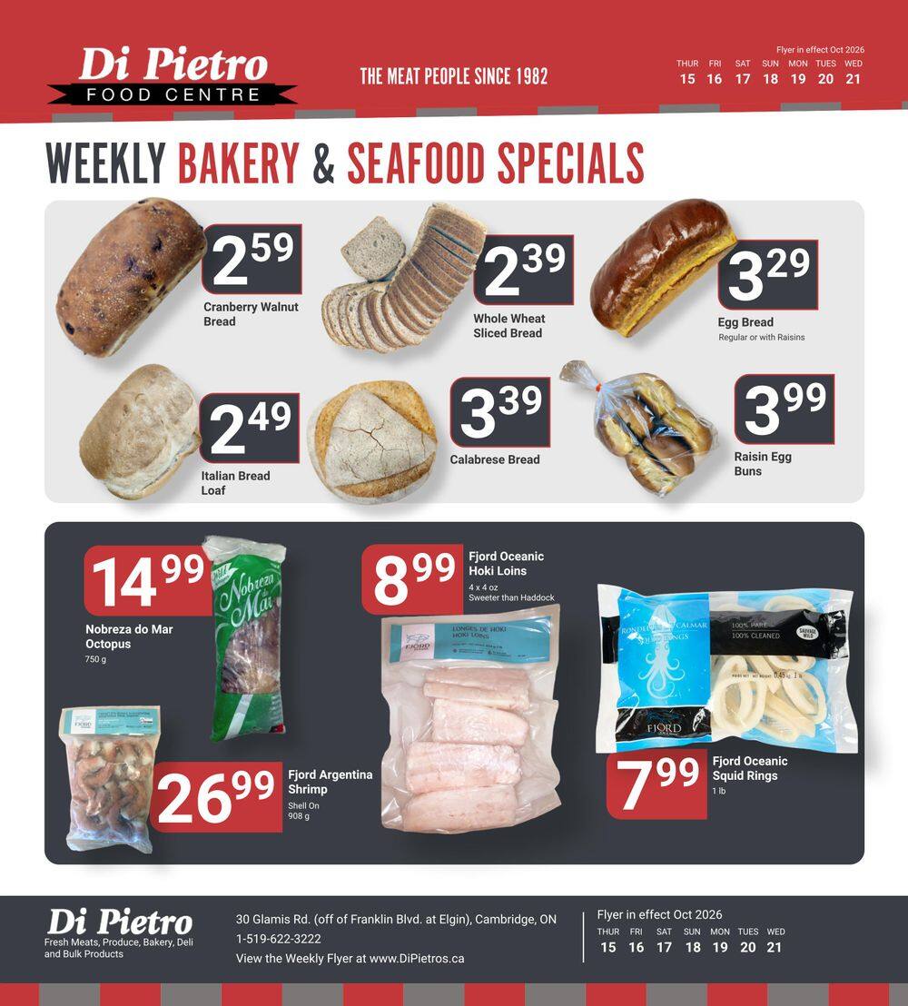 Di Pietro Food Centre Flyer October 15 to 21