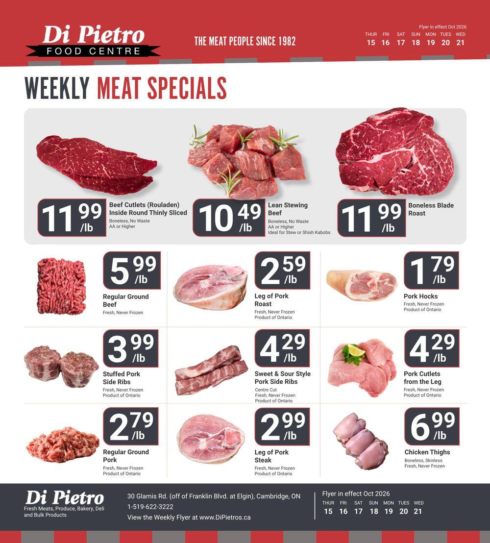 Di Pietro Food Centre Flyer October 15 to 21