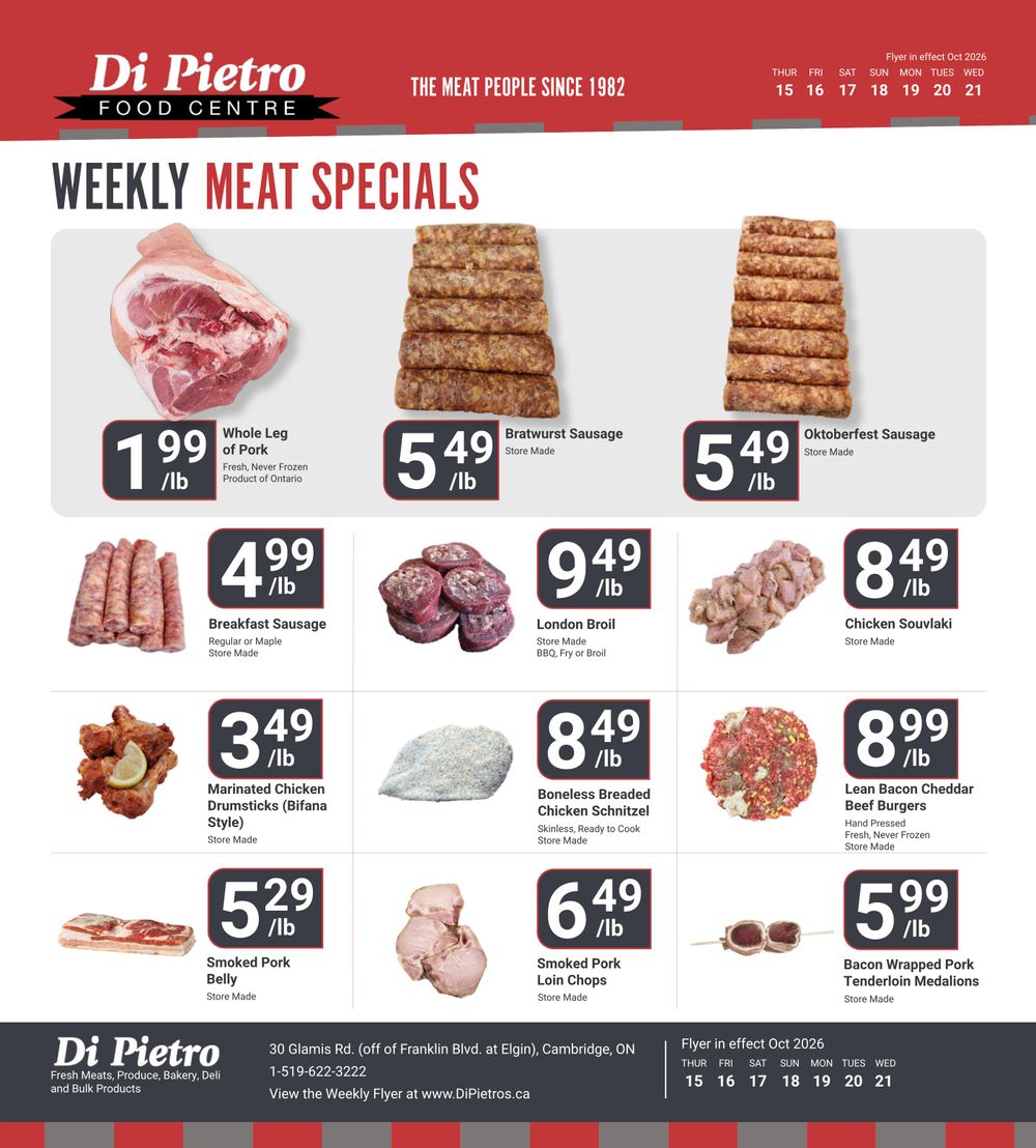 Di Pietro Food Centre Flyer October 15 to 21