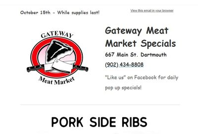 Gateway Meat Market Flyer October 15 to 21