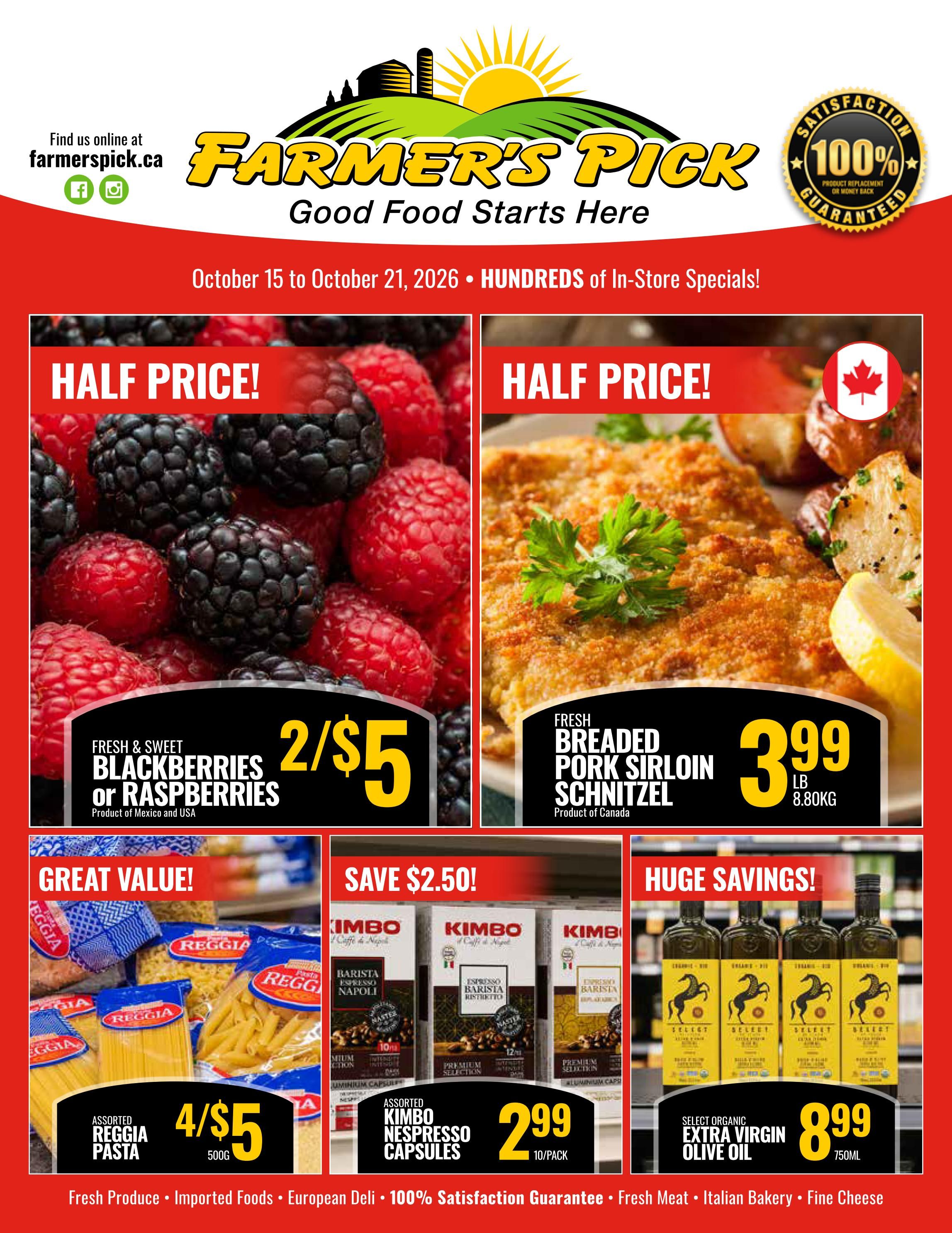 Farmer's Pick Flyer October 15 to 21