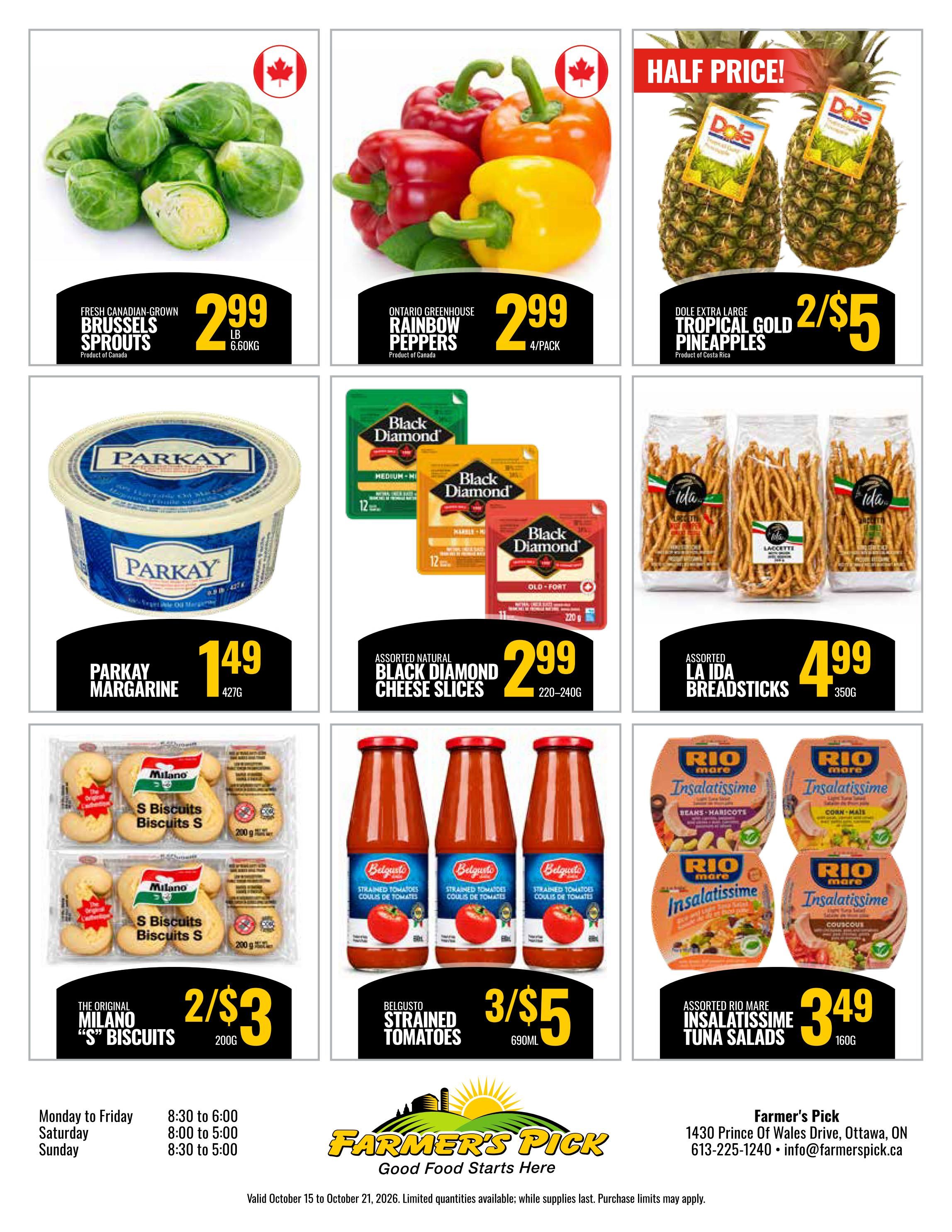 Farmer's Pick Flyer October 15 to 21