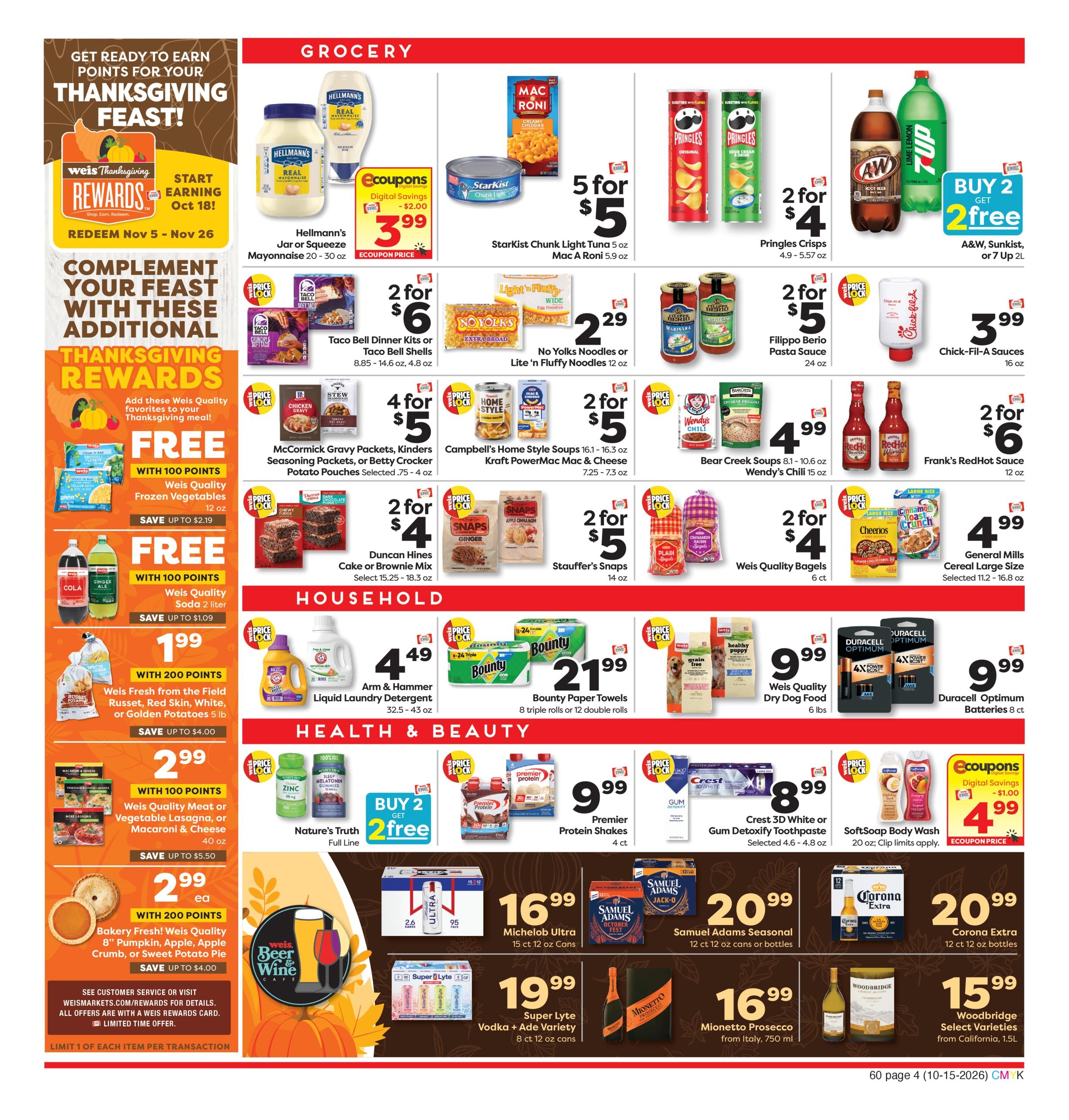 Weis Markets (Beverly Area, NJ) Weekly Ad October 15 - 21, 2026