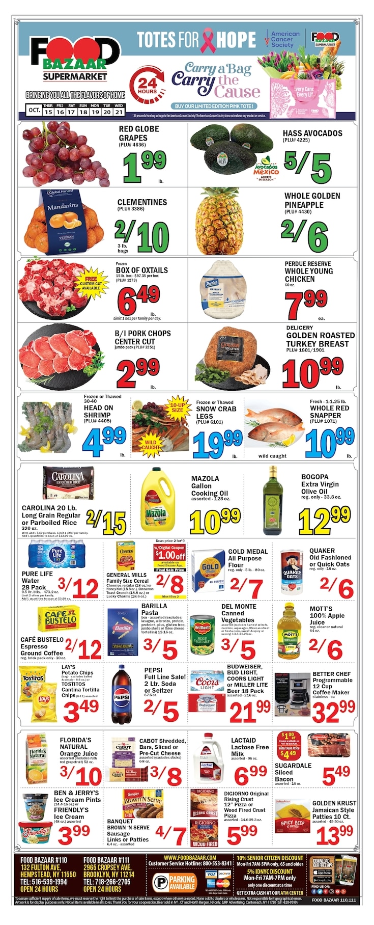 Food Bazaar (Brooklyn and Hempstead, NY) Weekly Ad October 15 - 21, 2026