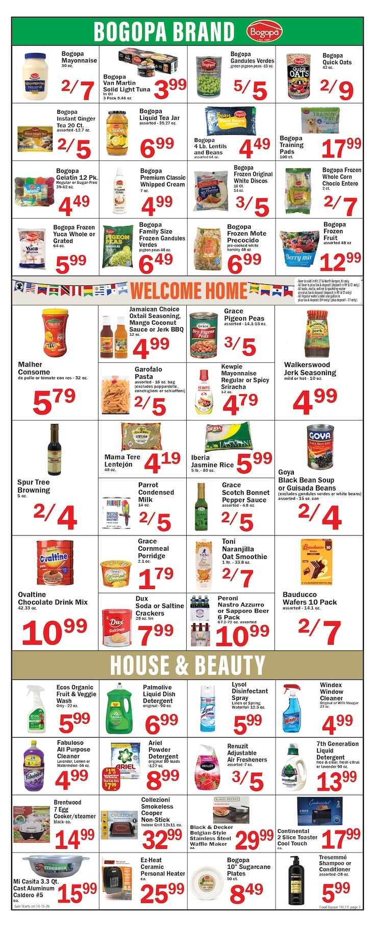 Food Bazaar (Brooklyn and Hempstead, NY) Weekly Ad October 15 - 21, 2026