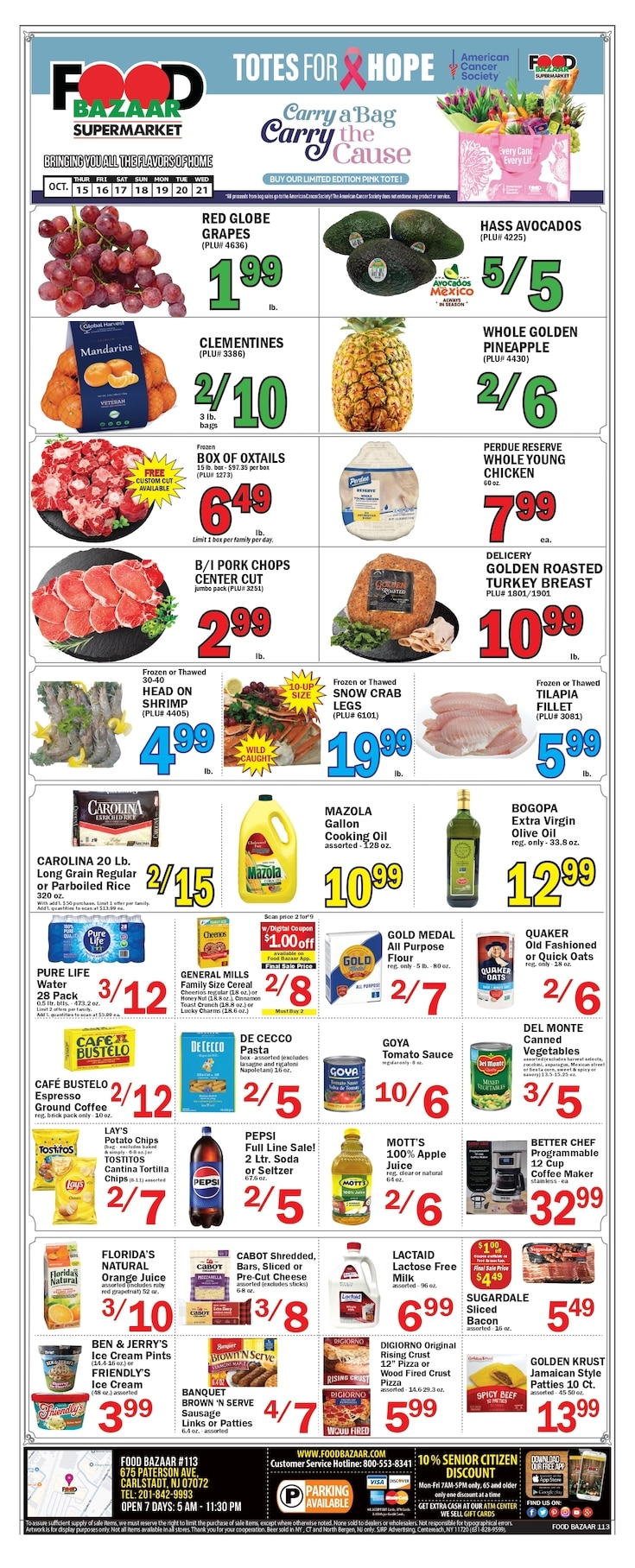 Food Bazaar (Carlstadt, NJ) Weekly Ad October 15 - 21, 2026