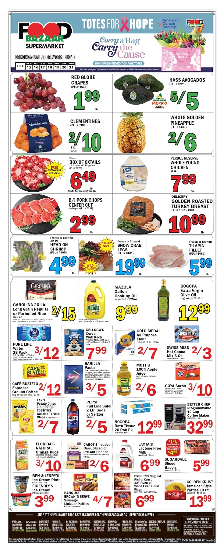 Food Bazaar (Connecticut, New Jersey, New York) Weekly Ad October 15 - 21, 2026