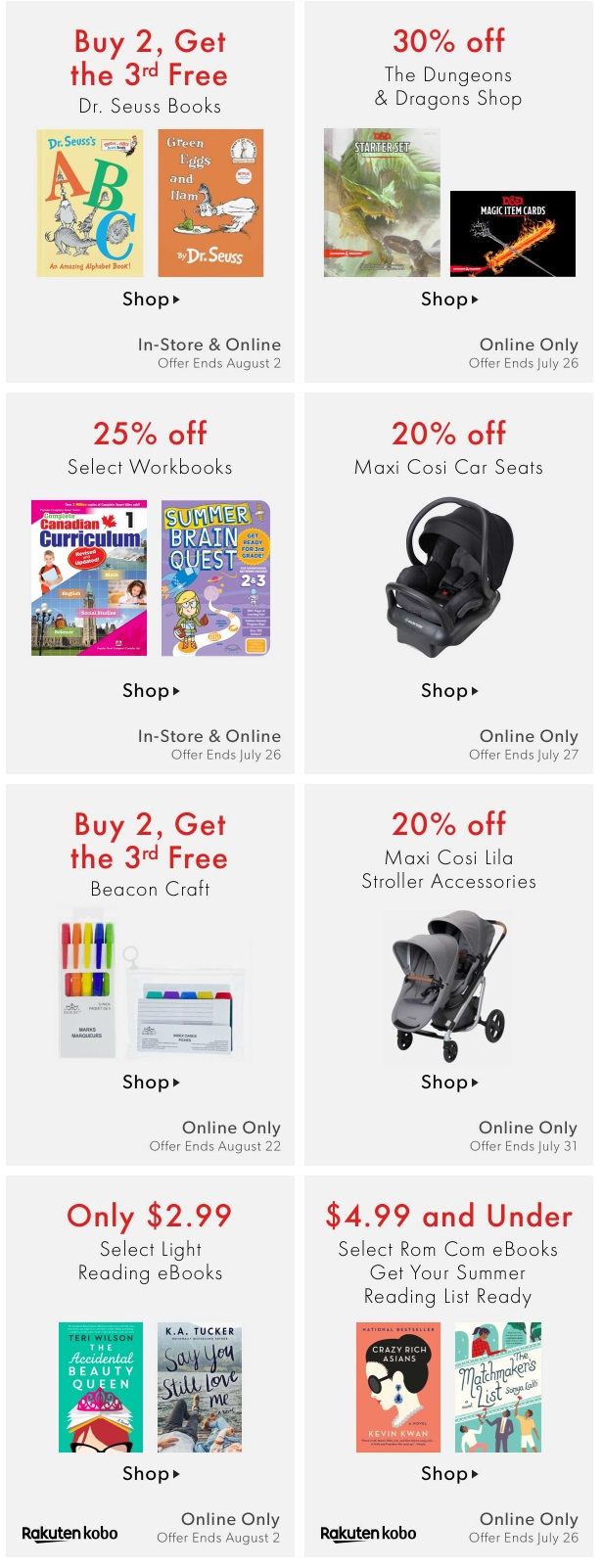 Chapters Indigo Online Deals of the Week July 20 to 26