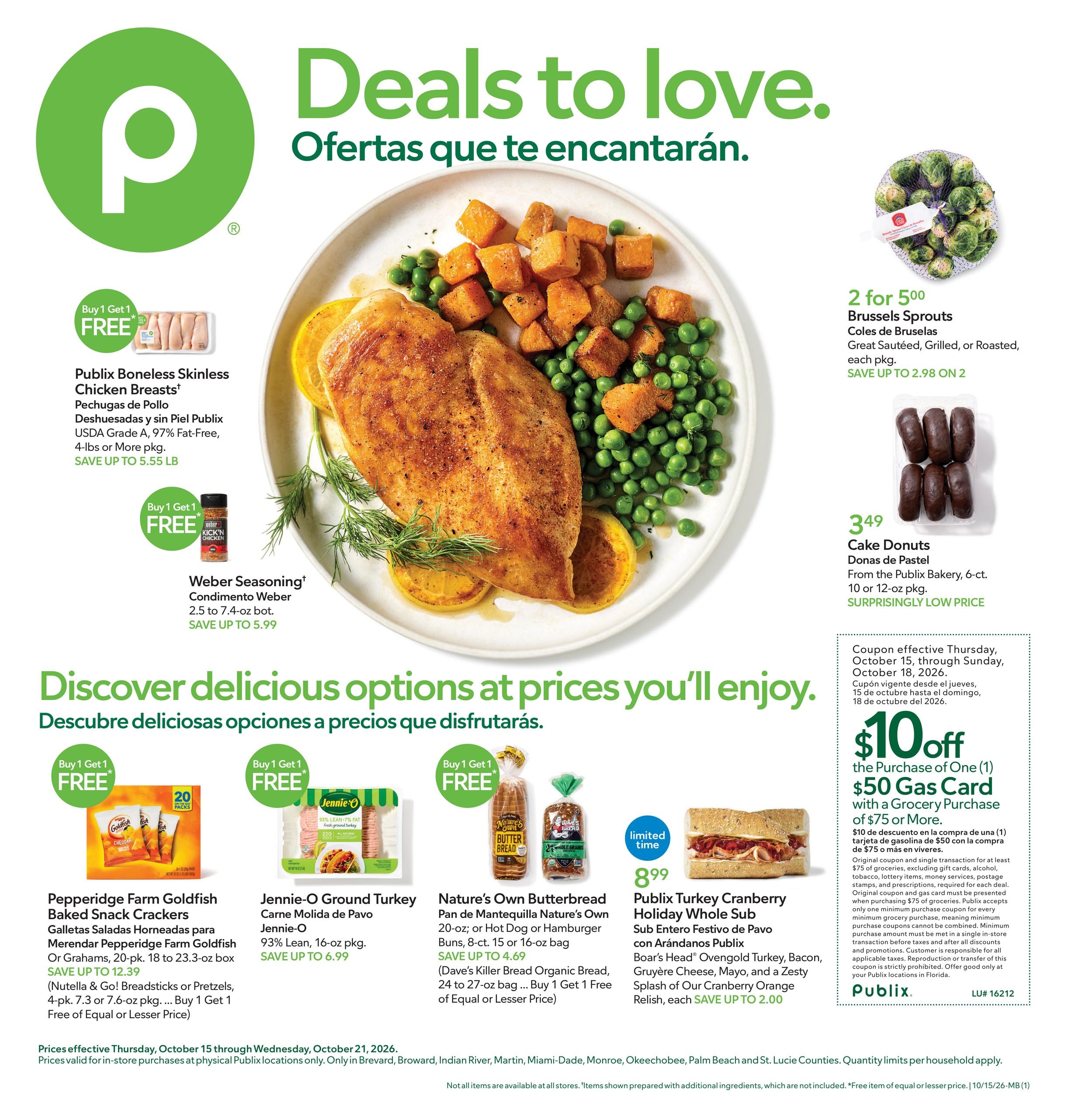 Publix (Boca Raton Area, FL) Anuncio Semanal Español Weekly Ad October 15 - 21, 2026